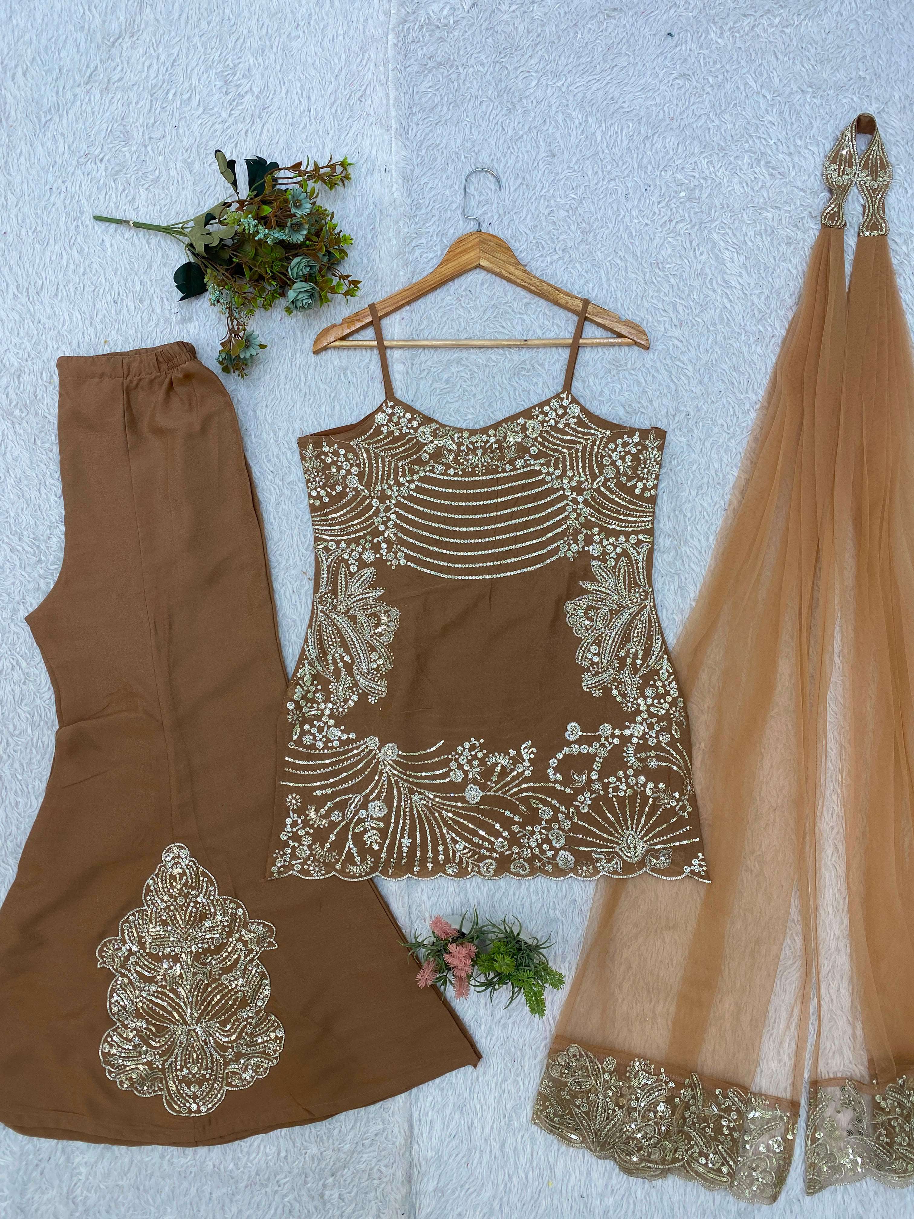 LG 2136 FESTIVAL SEASON WEAR BEAUTIFUL TOP PLAZZO AND DUPATTA 