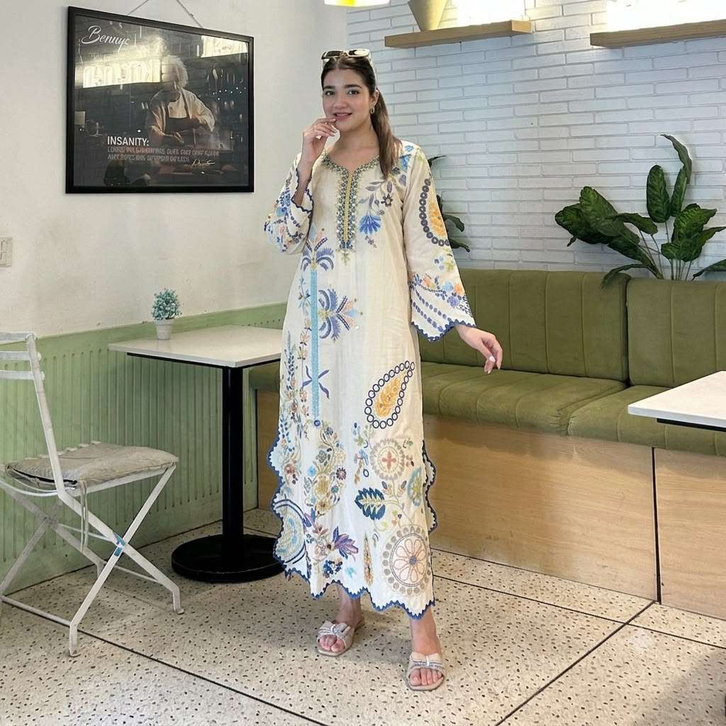 LG 2143 SILK BEAUTIFUL DESIGNER LOOK PAKISTANI STYLE KURTI PANT AND DUPPATTA SET 