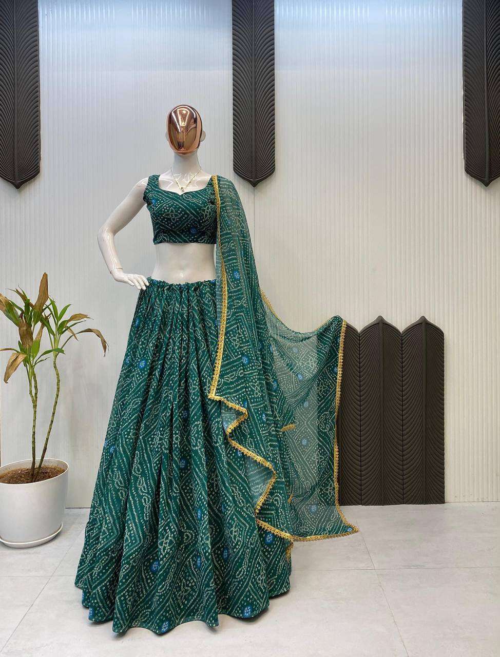 LG 637 PRINTED GEORGETTE  NAVARATRI SEASON WEAR LEHENGA CHOLI 