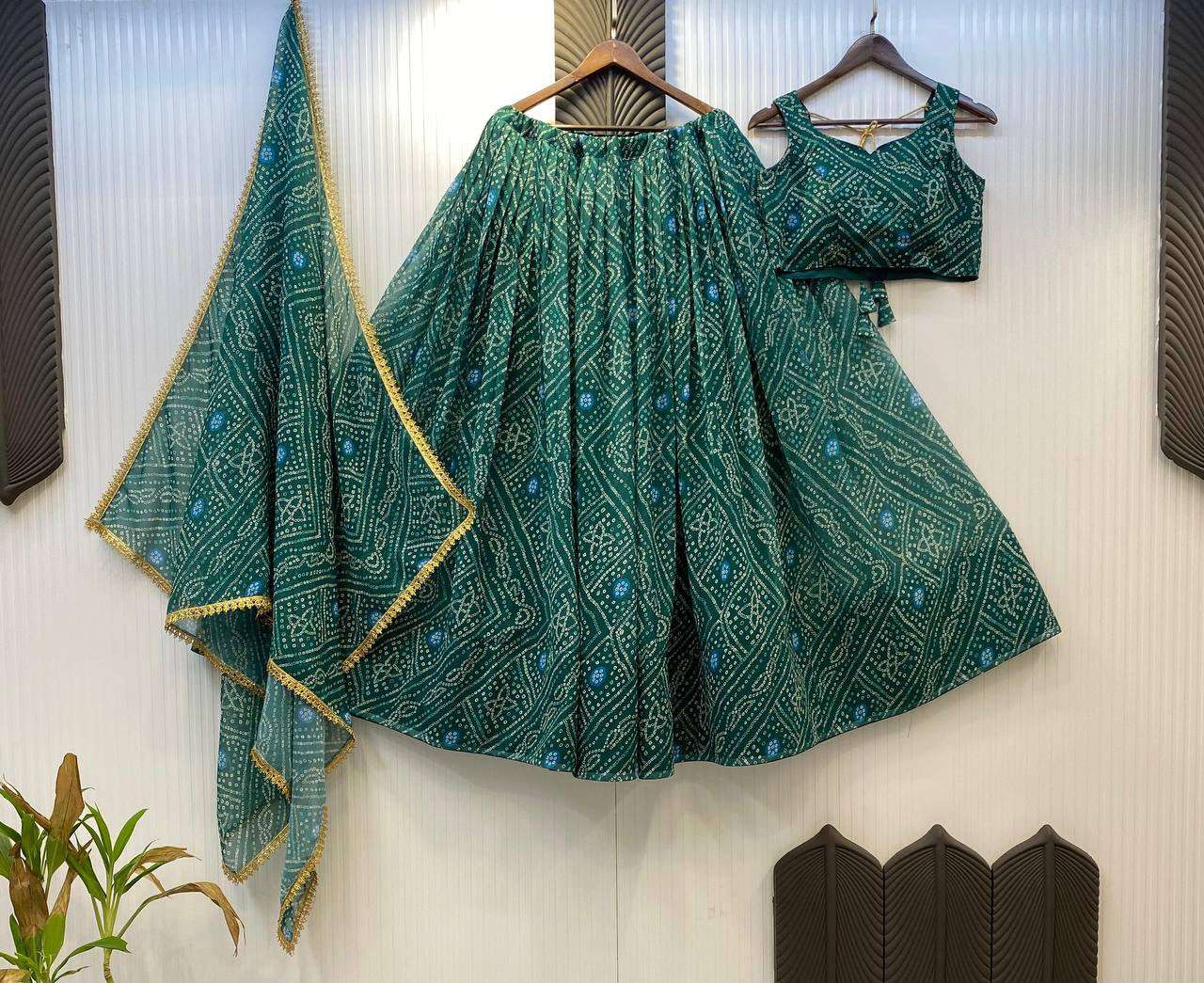 LG 637 PRINTED GEORGETTE  NAVARATRI SEASON WEAR LEHENGA CHOLI 