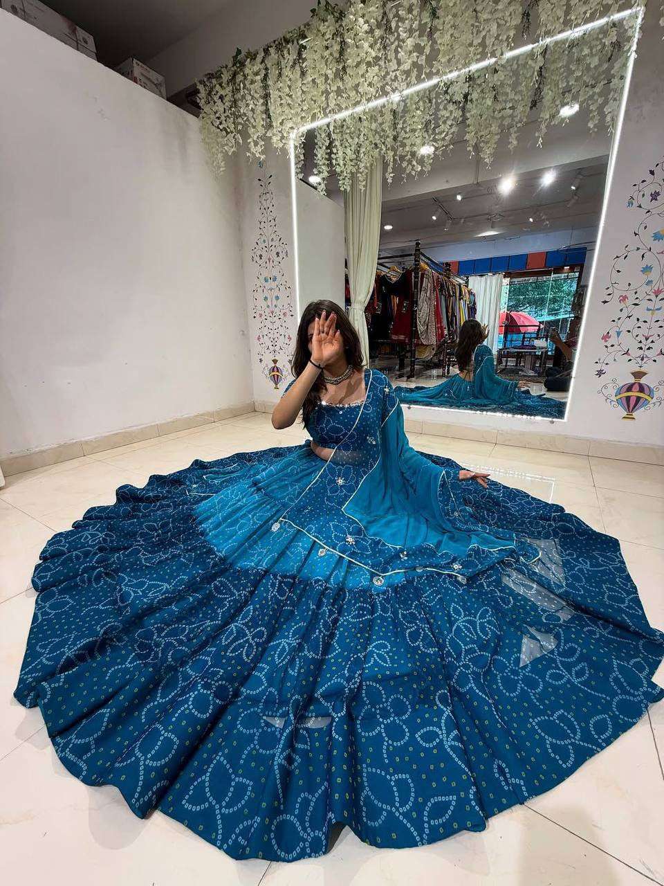 LG 647 PRINTED GEORGETTE FABRIC NAVARATRI SEASON WEAR LEHENGA CHOLI COLLECTION
