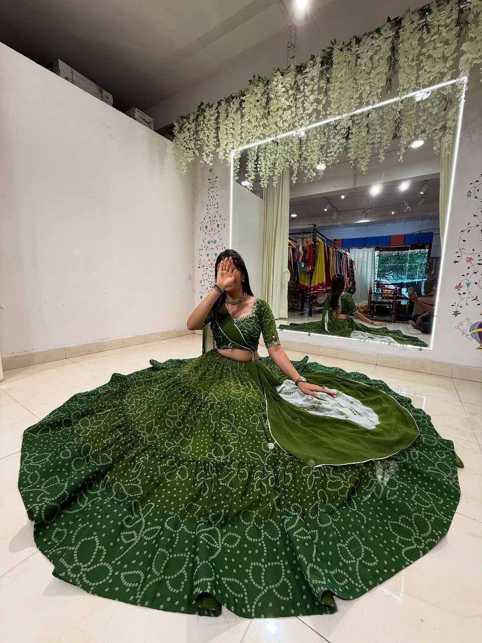 LG 647 PRINTED GEORGETTE FABRIC NAVARATRI SEASON WEAR LEHENGA CHOLI COLLECTION
