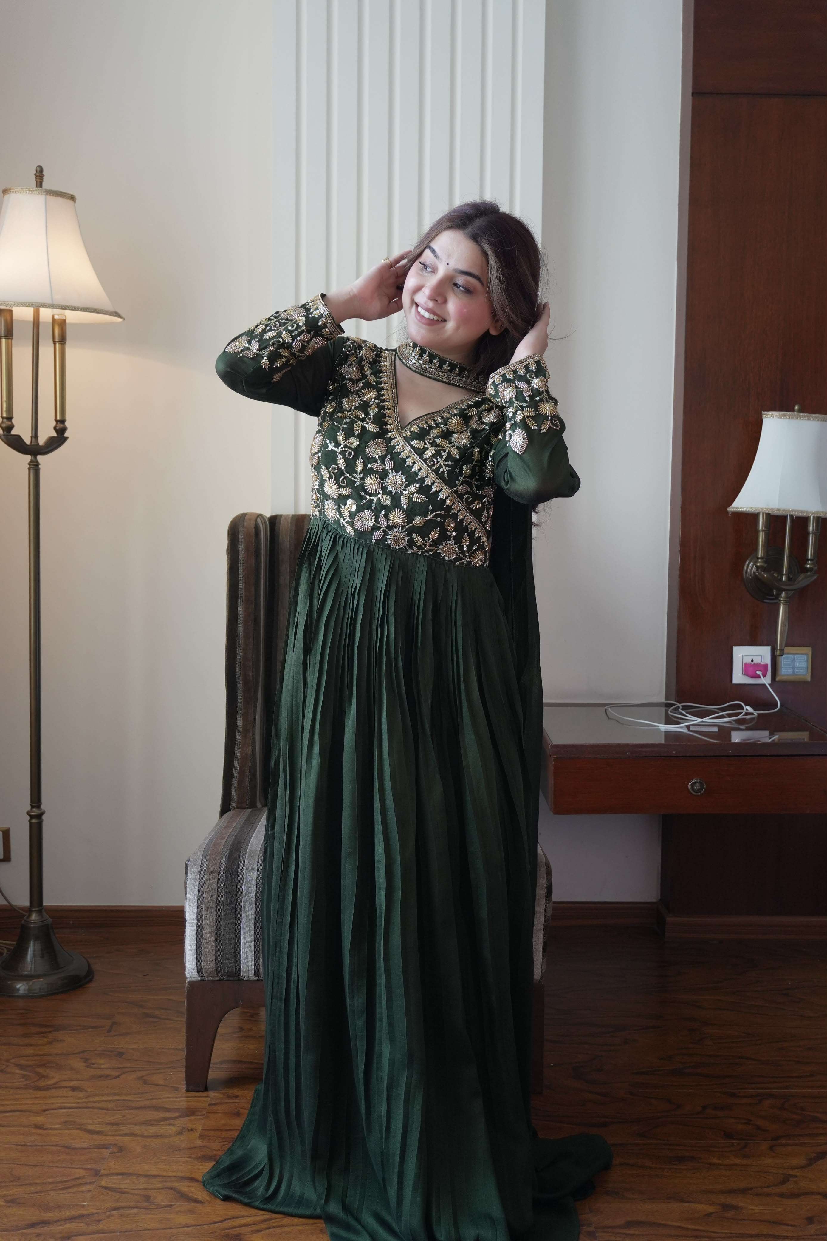 LM 09 SILK BEAUTIFUL DESIGNER LOOK PARTY WEAR GOWN WITH DUPATTA SET 