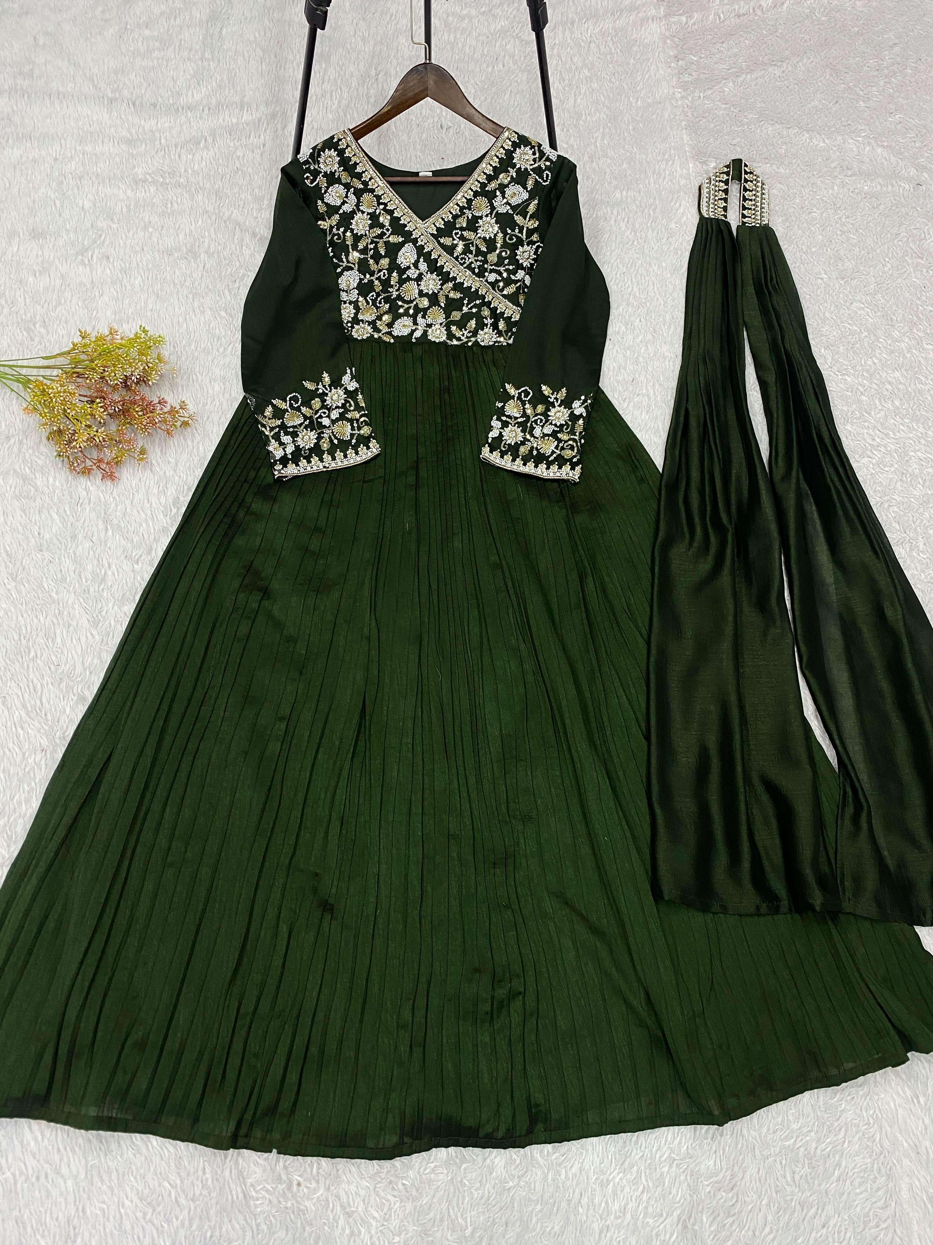 LM 09 SILK BEAUTIFUL DESIGNER LOOK PARTY WEAR GOWN WITH DUPATTA SET 