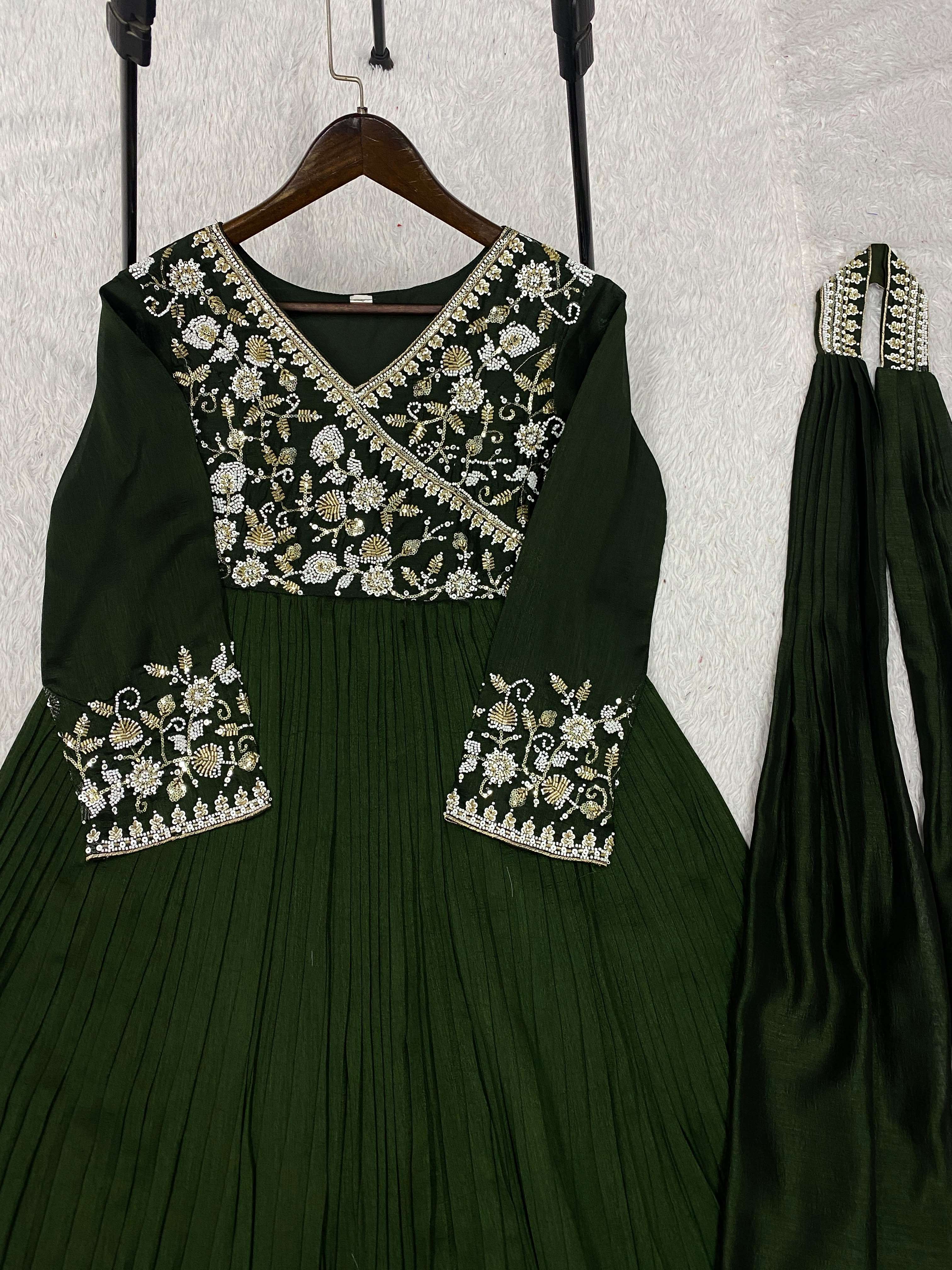 LM 09 SILK BEAUTIFUL DESIGNER LOOK PARTY WEAR GOWN WITH DUPATTA SET 