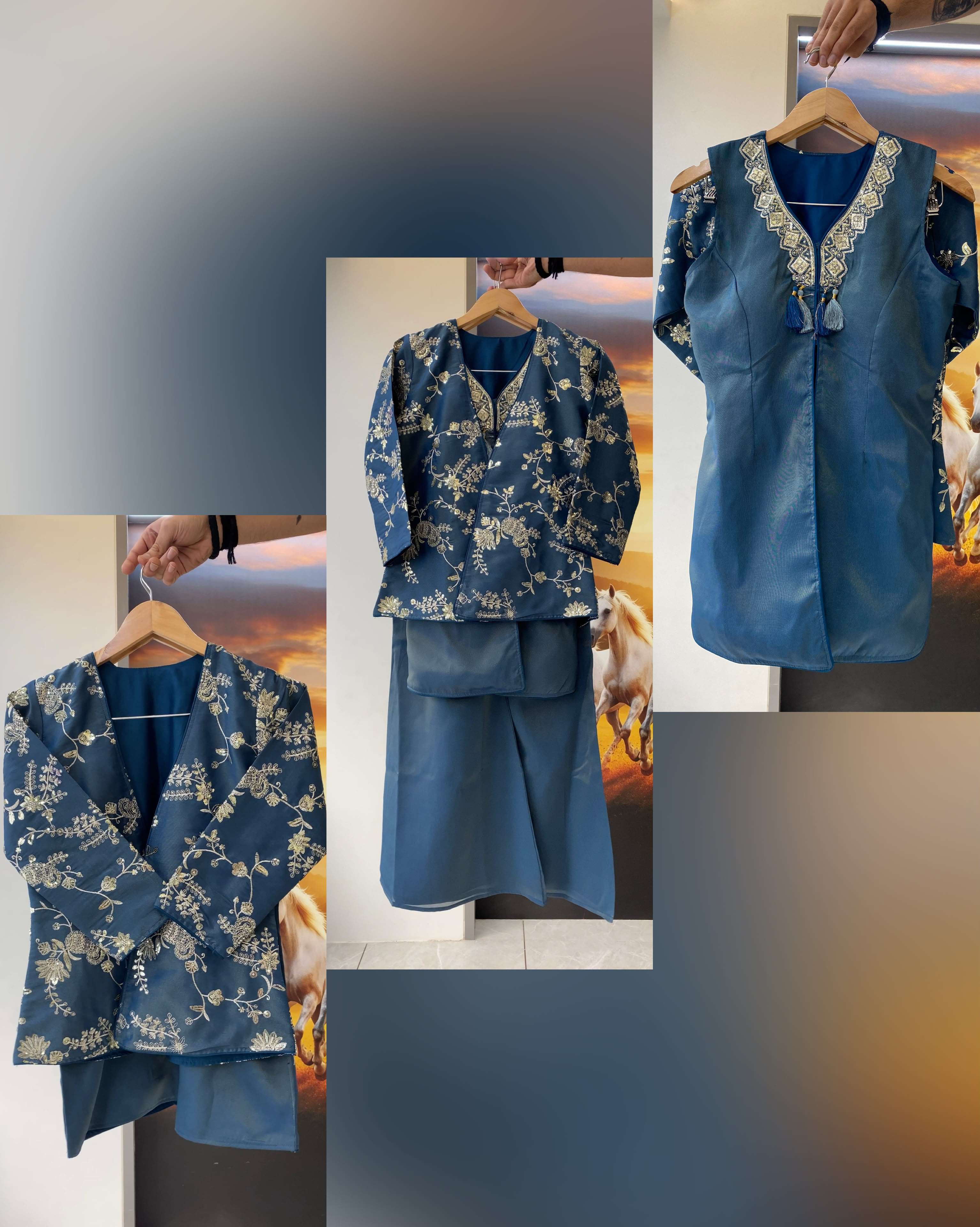 LM 22 HEAVY DESIGNER WORK FESTIVE WEAR CO-ORD SET