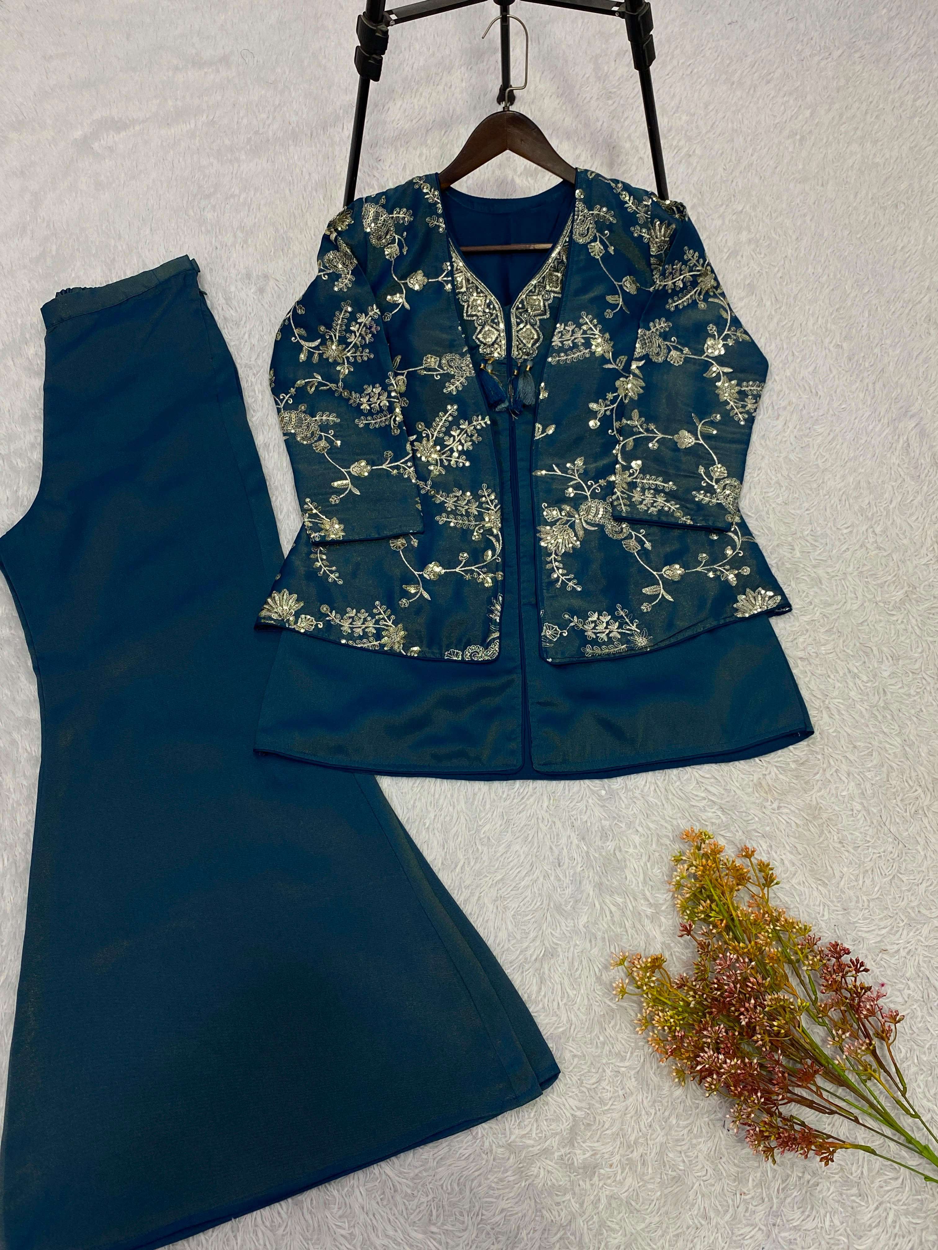 LM 22 HEAVY DESIGNER WORK FESTIVE WEAR CO-ORD SET