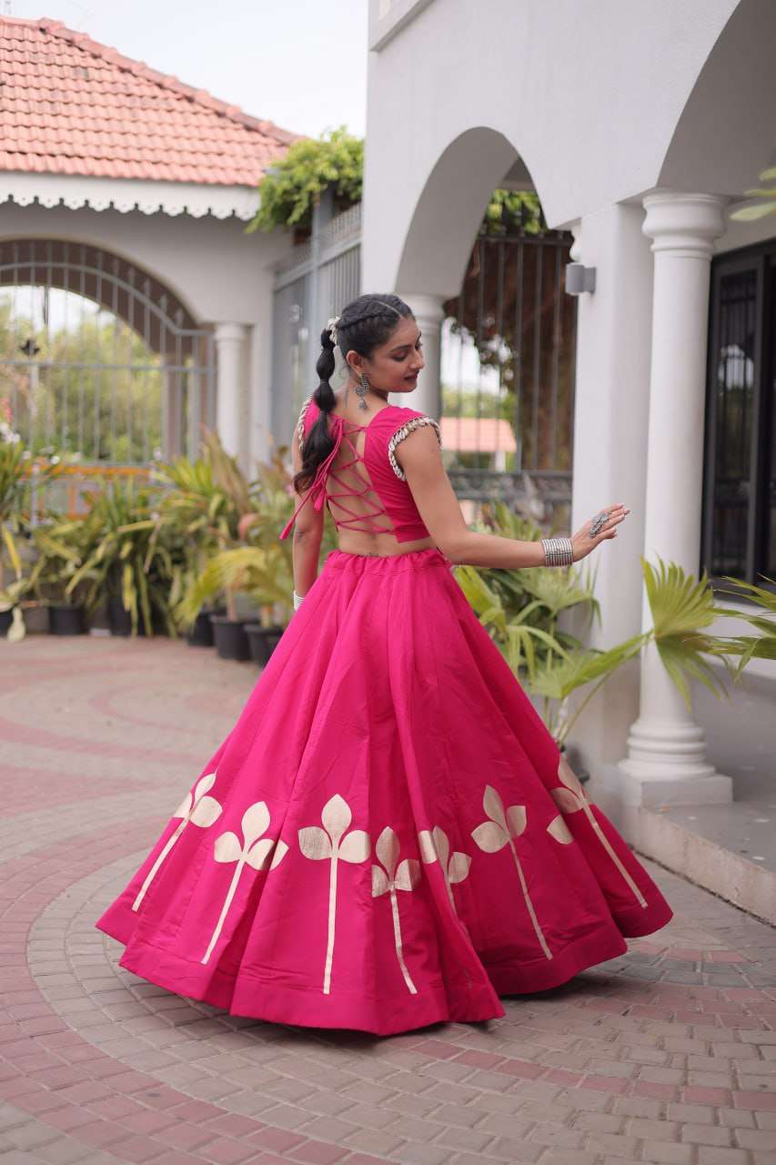 LW 7174 SILK SILK DESIGNER WORK NAVRATRI WEAR LADIES TOP WITH LEHENGA COLLECTIONS 