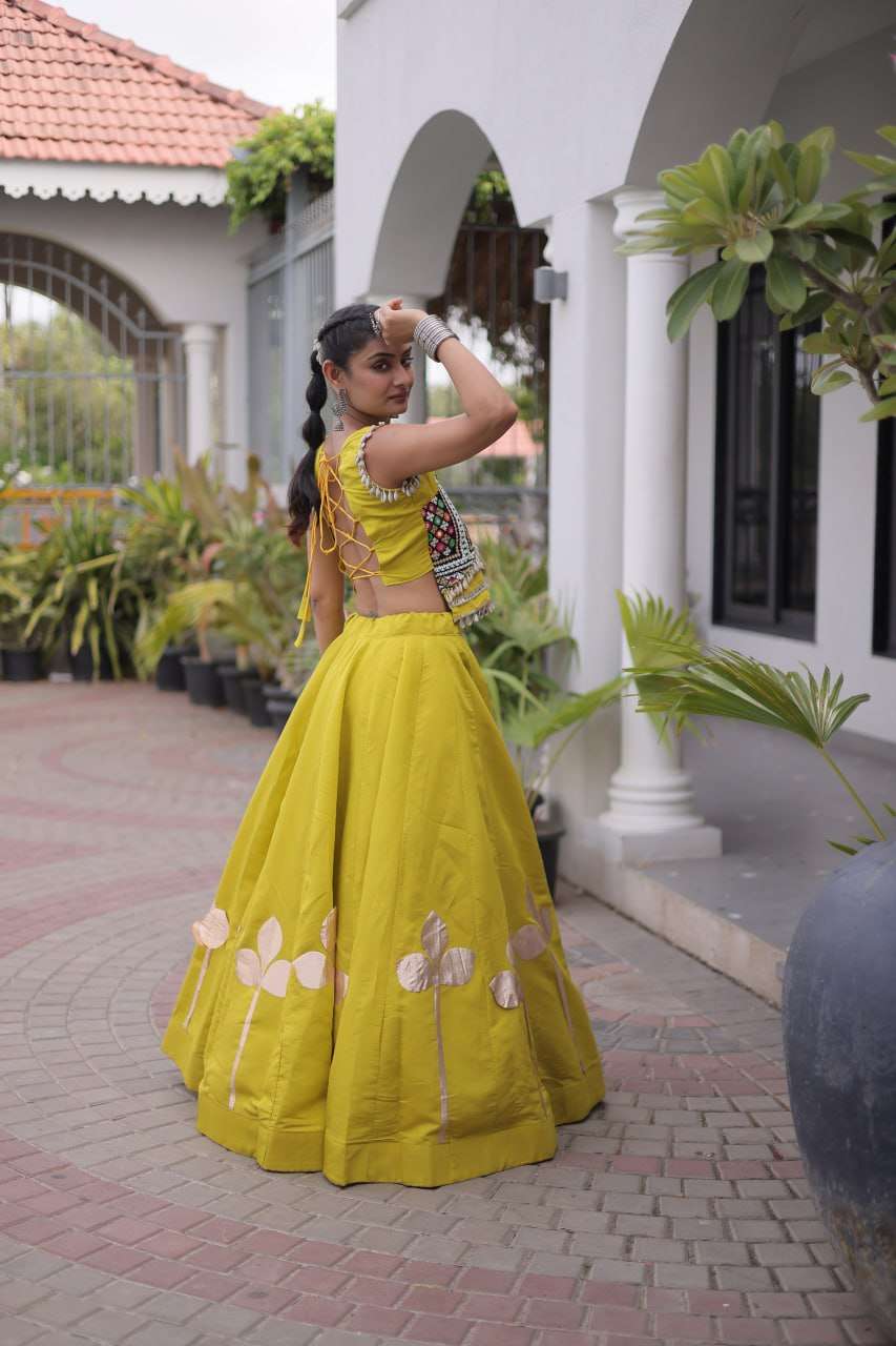 LW 7174 SILK SILK DESIGNER WORK NAVRATRI WEAR LADIES TOP WITH LEHENGA COLLECTIONS 