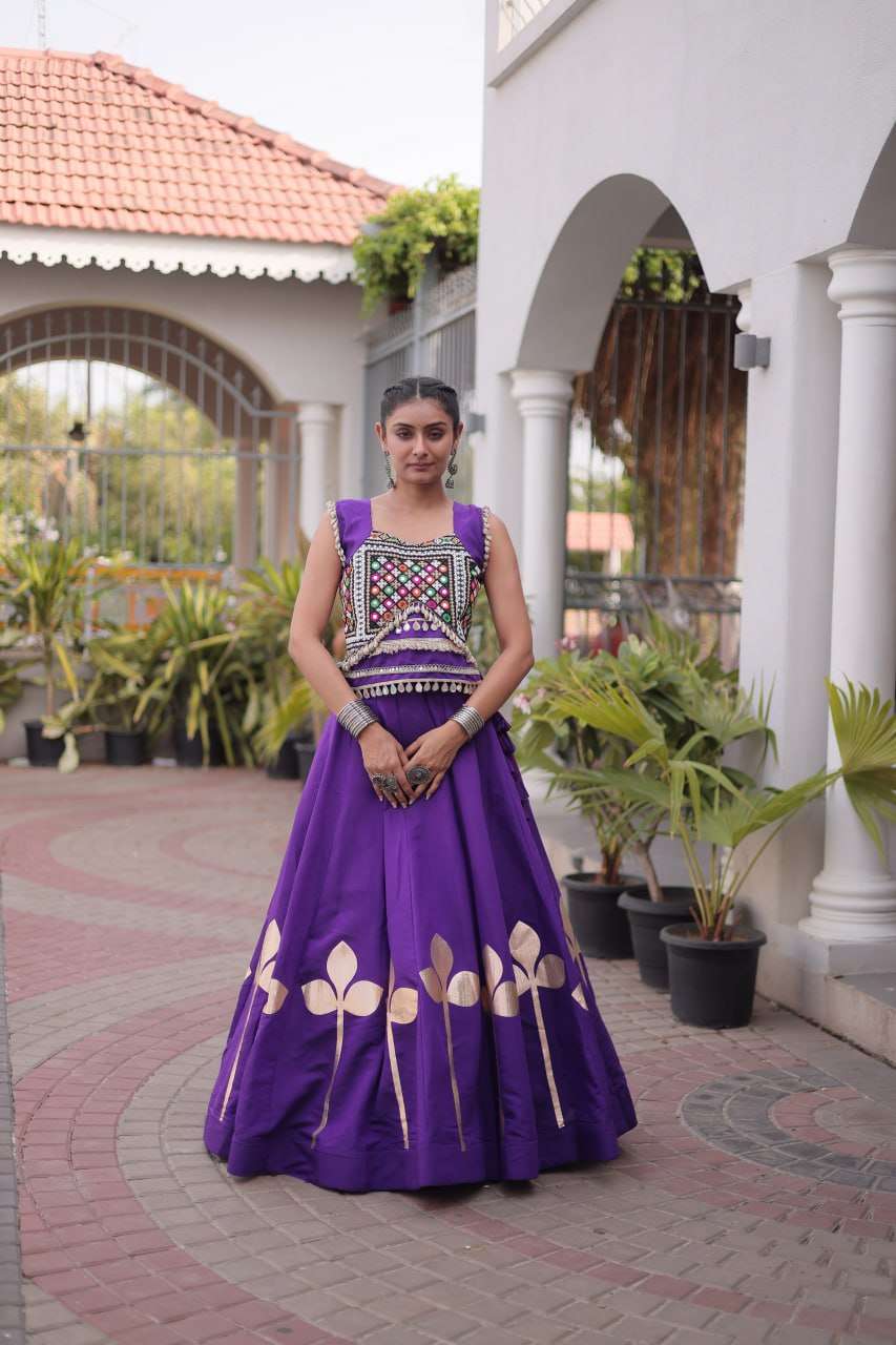 LW 7174 SILK SILK DESIGNER WORK NAVRATRI WEAR LADIES TOP WITH LEHENGA COLLECTIONS 