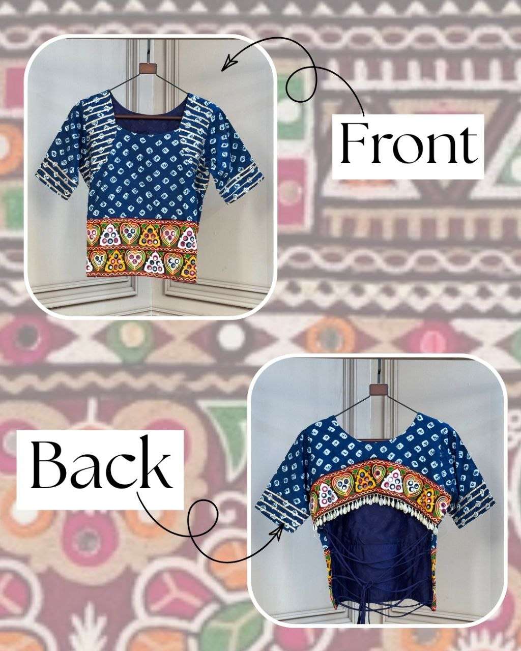 LW 7180 COTTON BANDHANI PRINT WITH COLOURFUL WORK NAVRATRI WEAR CHOLI COLLECTIONS 