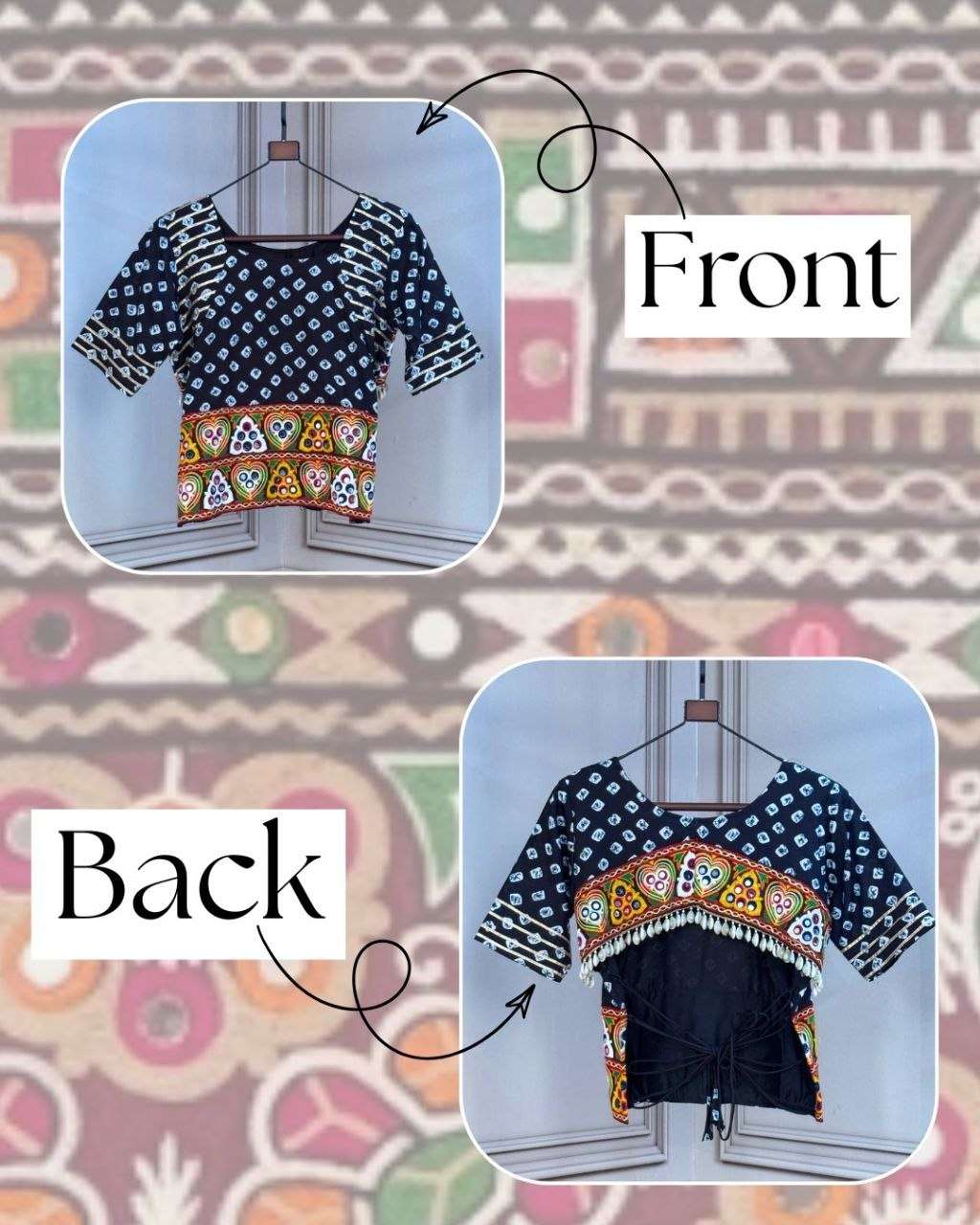 LW 7180 COTTON BANDHANI PRINT WITH COLOURFUL WORK NAVRATRI WEAR CHOLI COLLECTIONS 