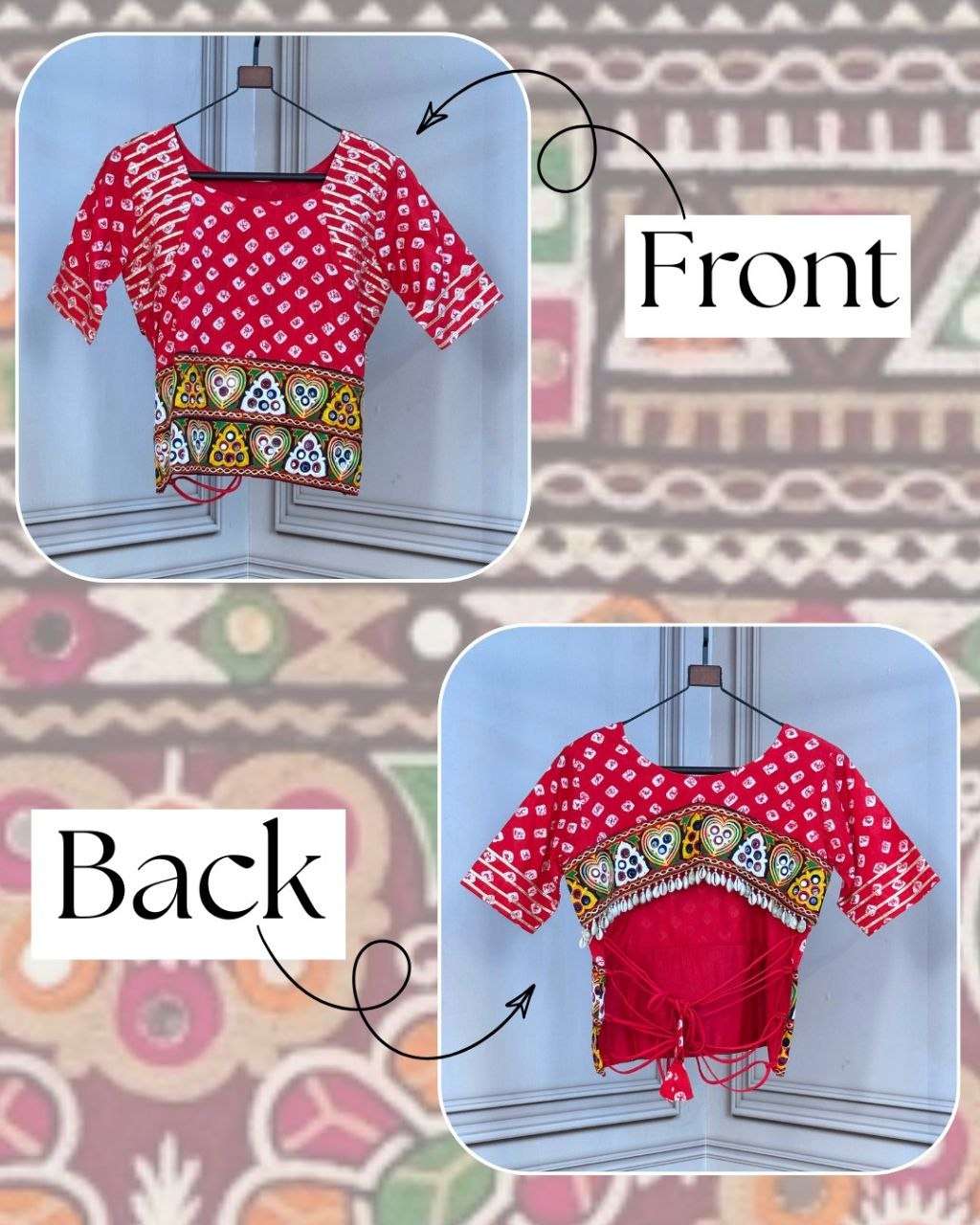 LW 7180 COTTON BANDHANI PRINT WITH COLOURFUL WORK NAVRATRI WEAR CHOLI COLLECTIONS 