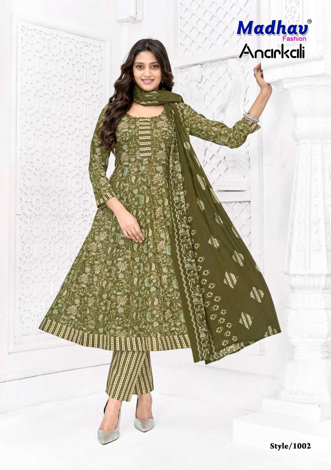 MADHAV FASHION ANARKALI VOL 1 COTTON KURTI BOTTOM AND DUPATTA SET 