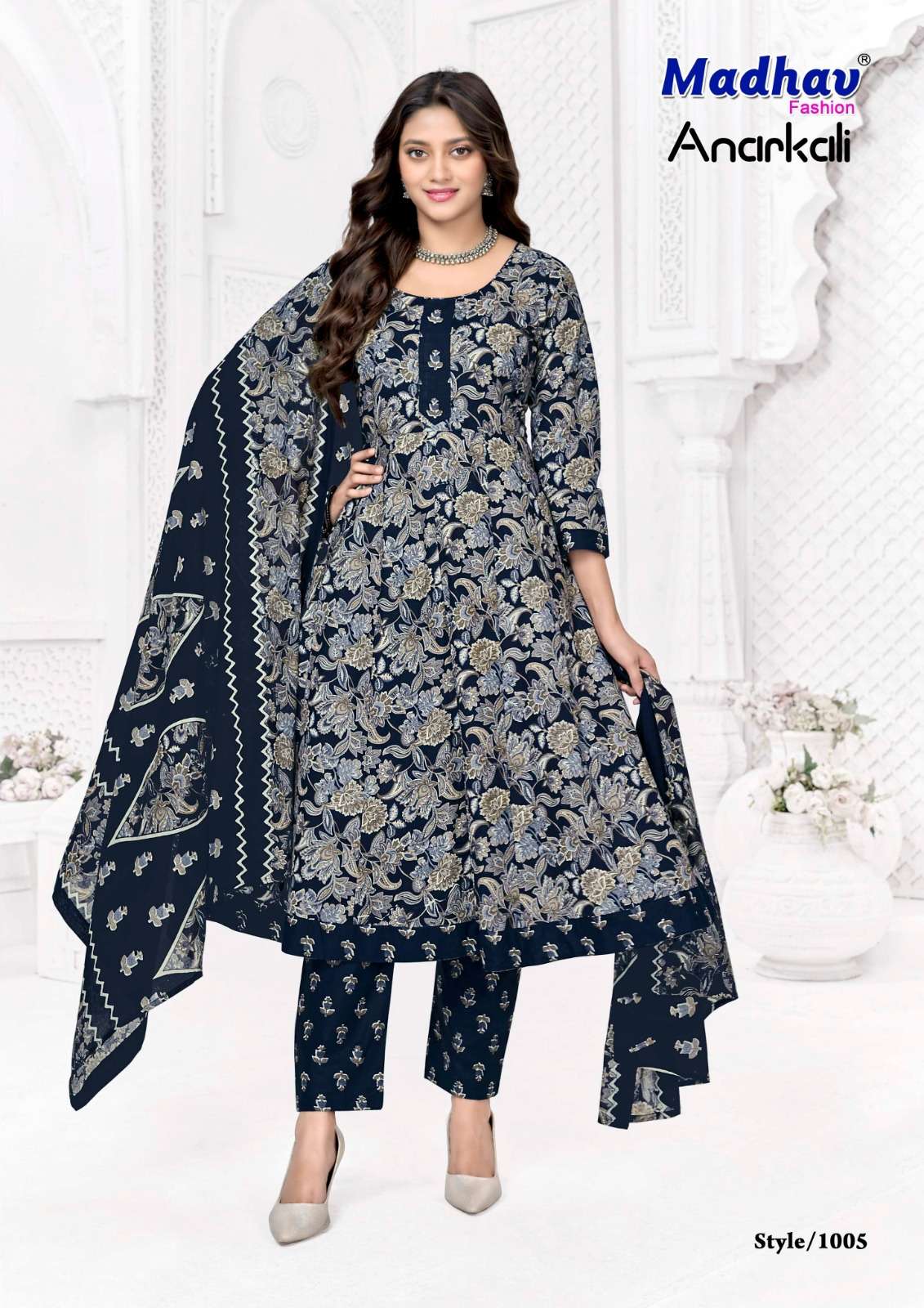 MADHAV FASHION ANARKALI VOL 1 COTTON KURTI BOTTOM AND DUPATTA SET 