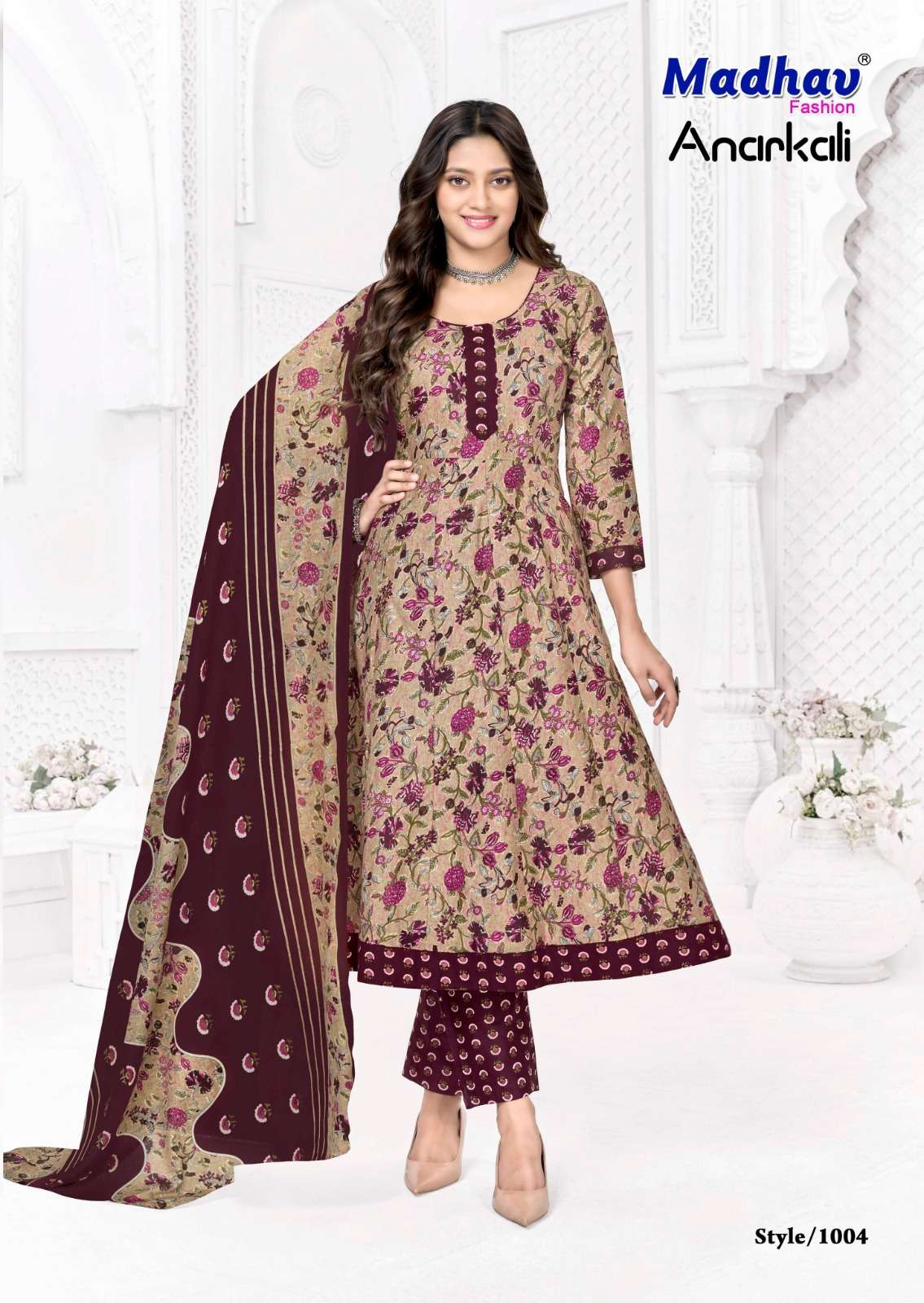 MADHAV FASHION ANARKALI VOL 1 COTTON KURTI BOTTOM AND DUPATTA SET 