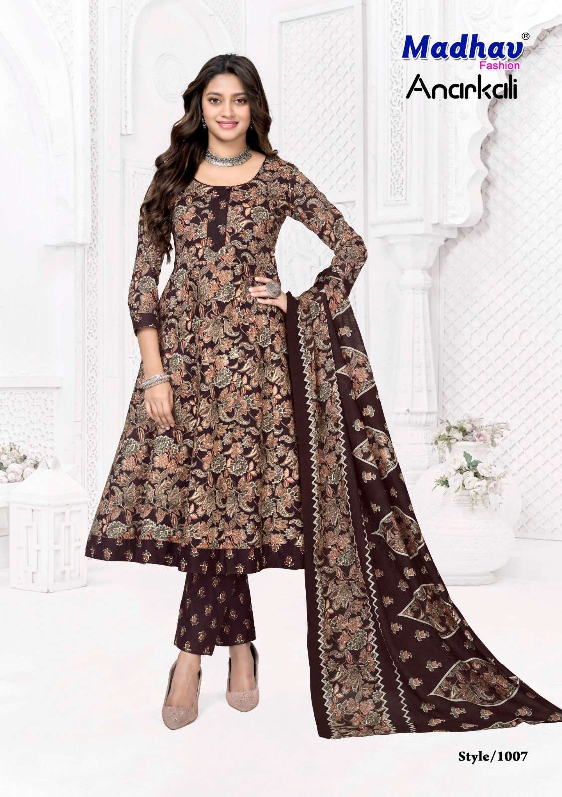 MADHAV FASHION ANARKALI VOL 1 COTTON KURTI BOTTOM AND DUPATTA SET 