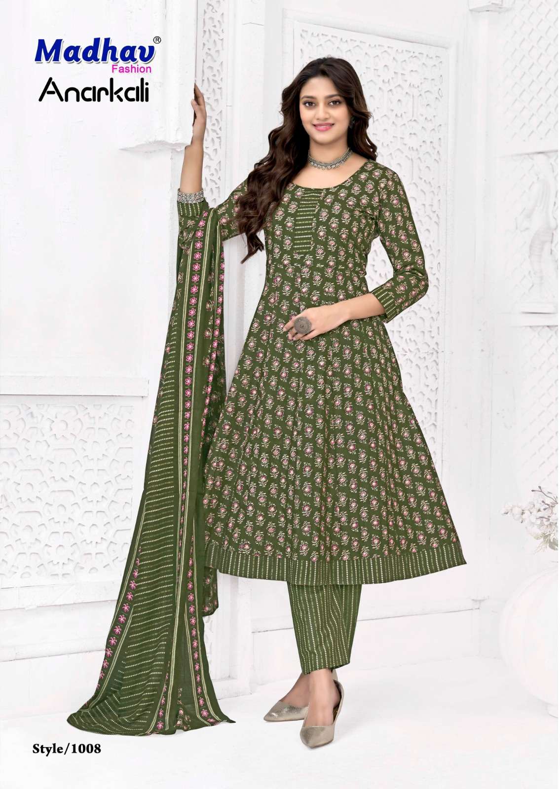 MADHAV FASHION ANARKALI VOL 1 COTTON KURTI BOTTOM AND DUPATTA SET 