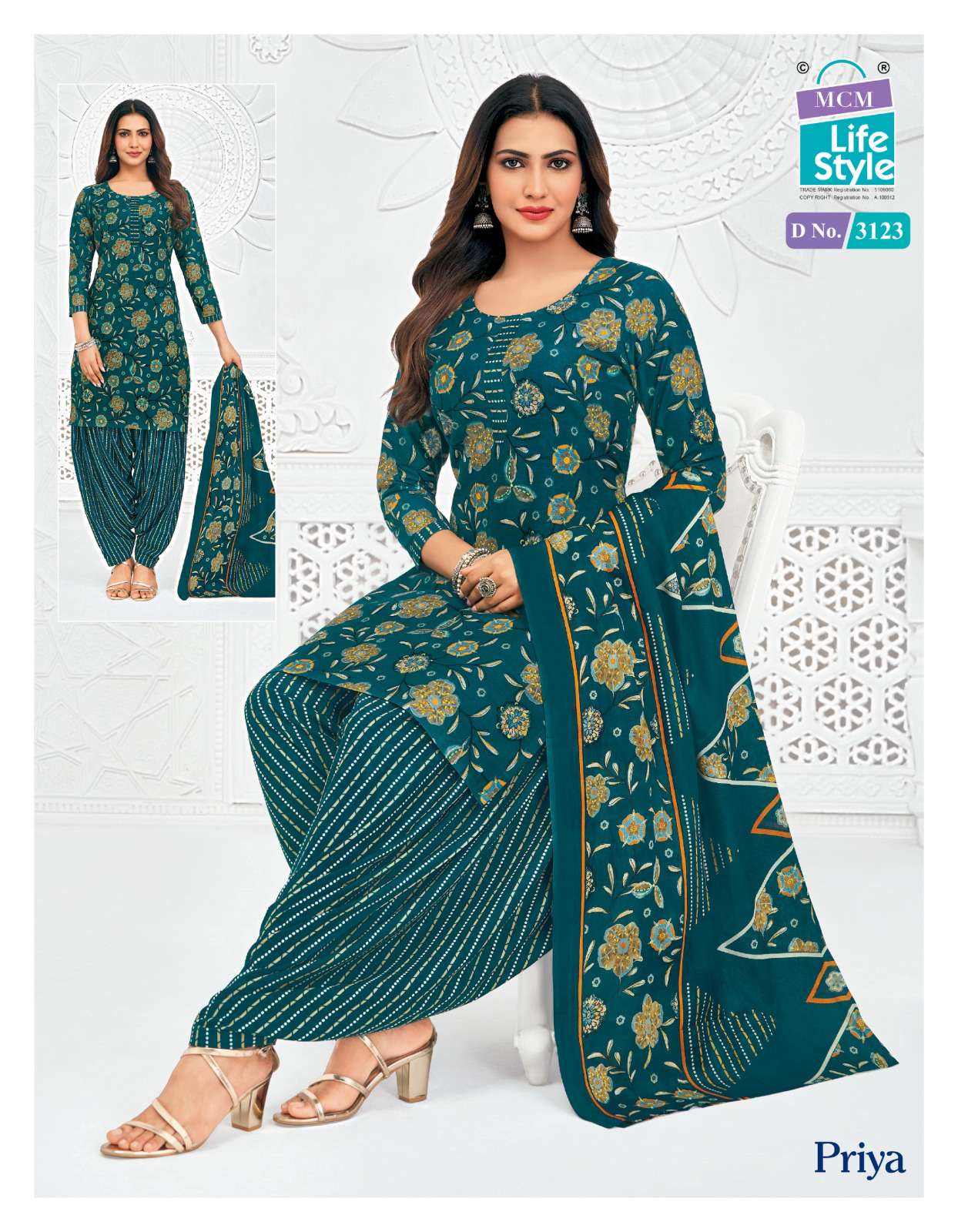 MCM LIFESTYLE PRIYA VOL 31 COTTON PRINTED READY MADE PATIYALA SUIT