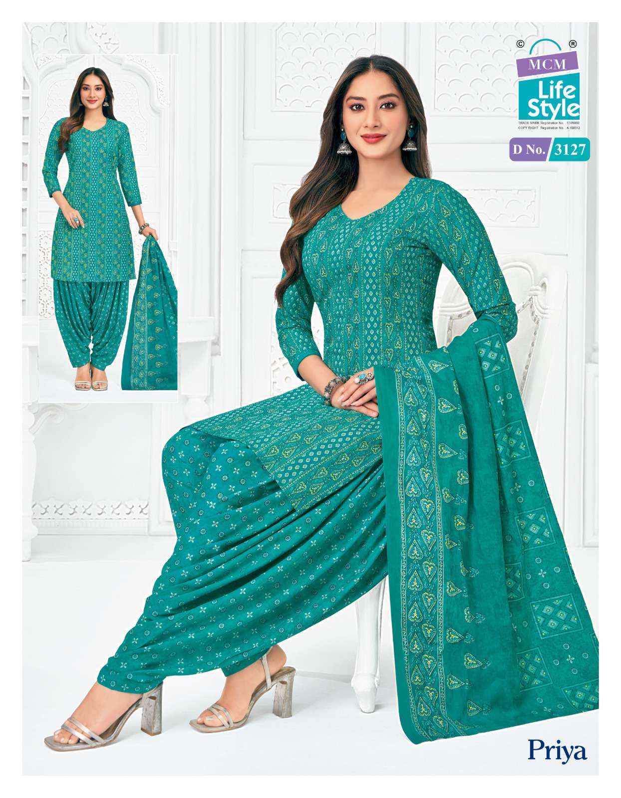 MCM LIFESTYLE PRIYA VOL 31 COTTON PRINTED READY MADE PATIYALA SUIT