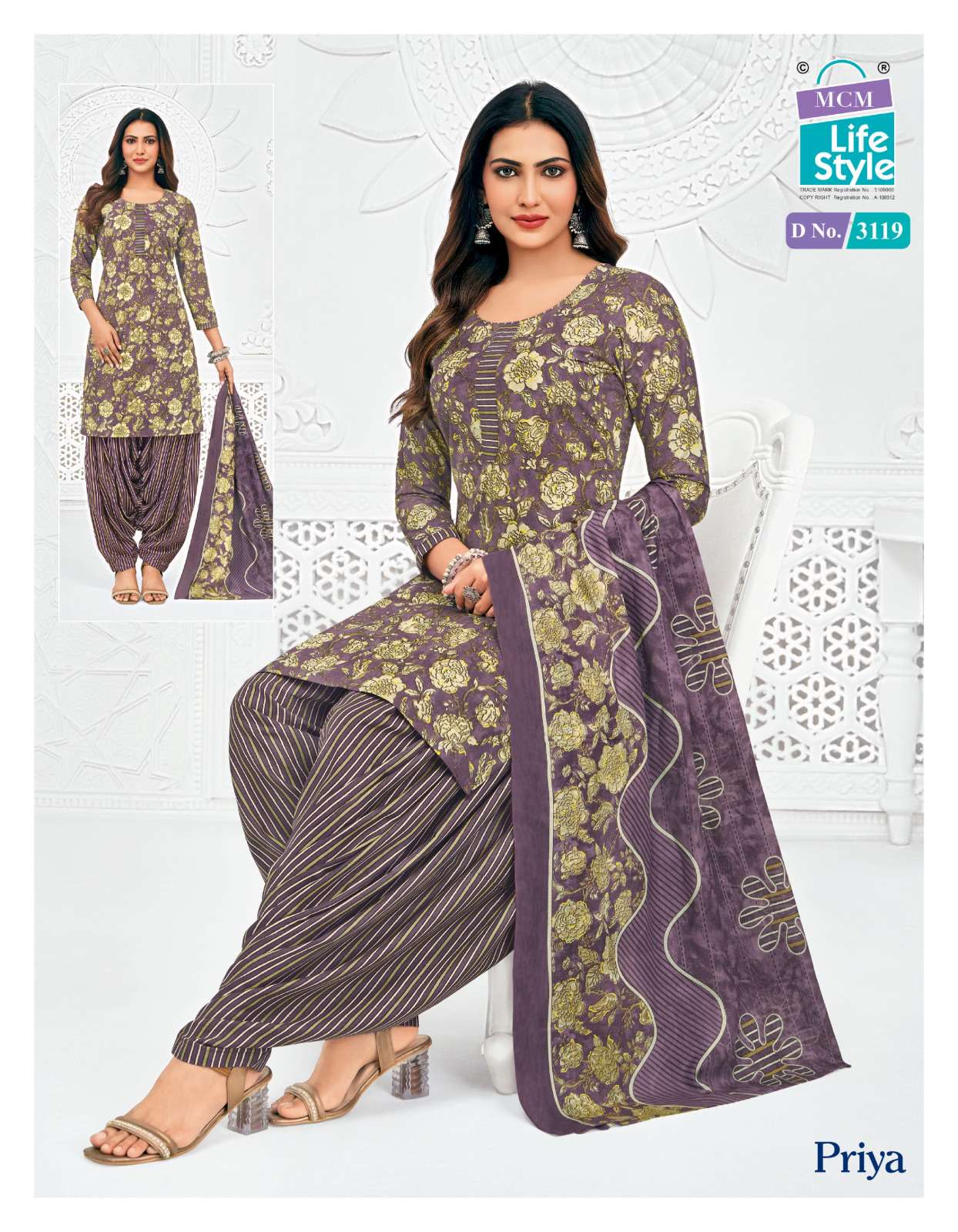 MCM LIFESTYLE PRIYA VOL 31 COTTON PRINTED READY MADE PATIYALA SUIT