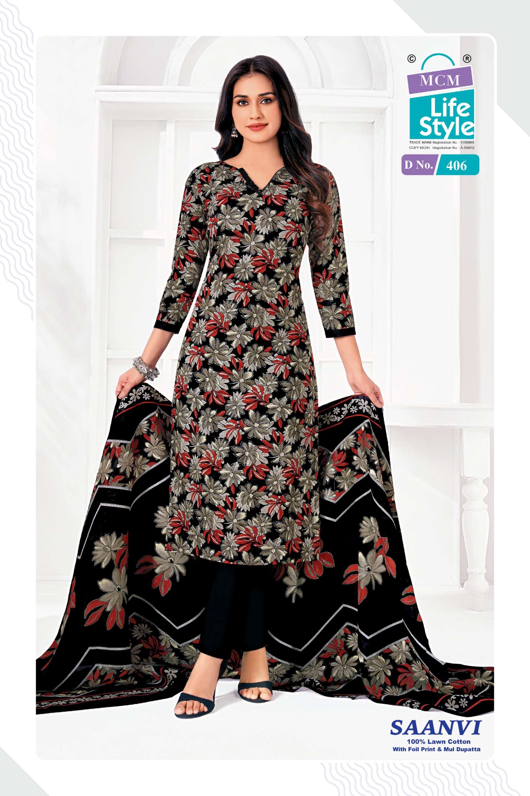 MCM LIFESTYLE SAANVI VOL 4 LAWN COTTON PRINTED LADIES SALWAR SUIT