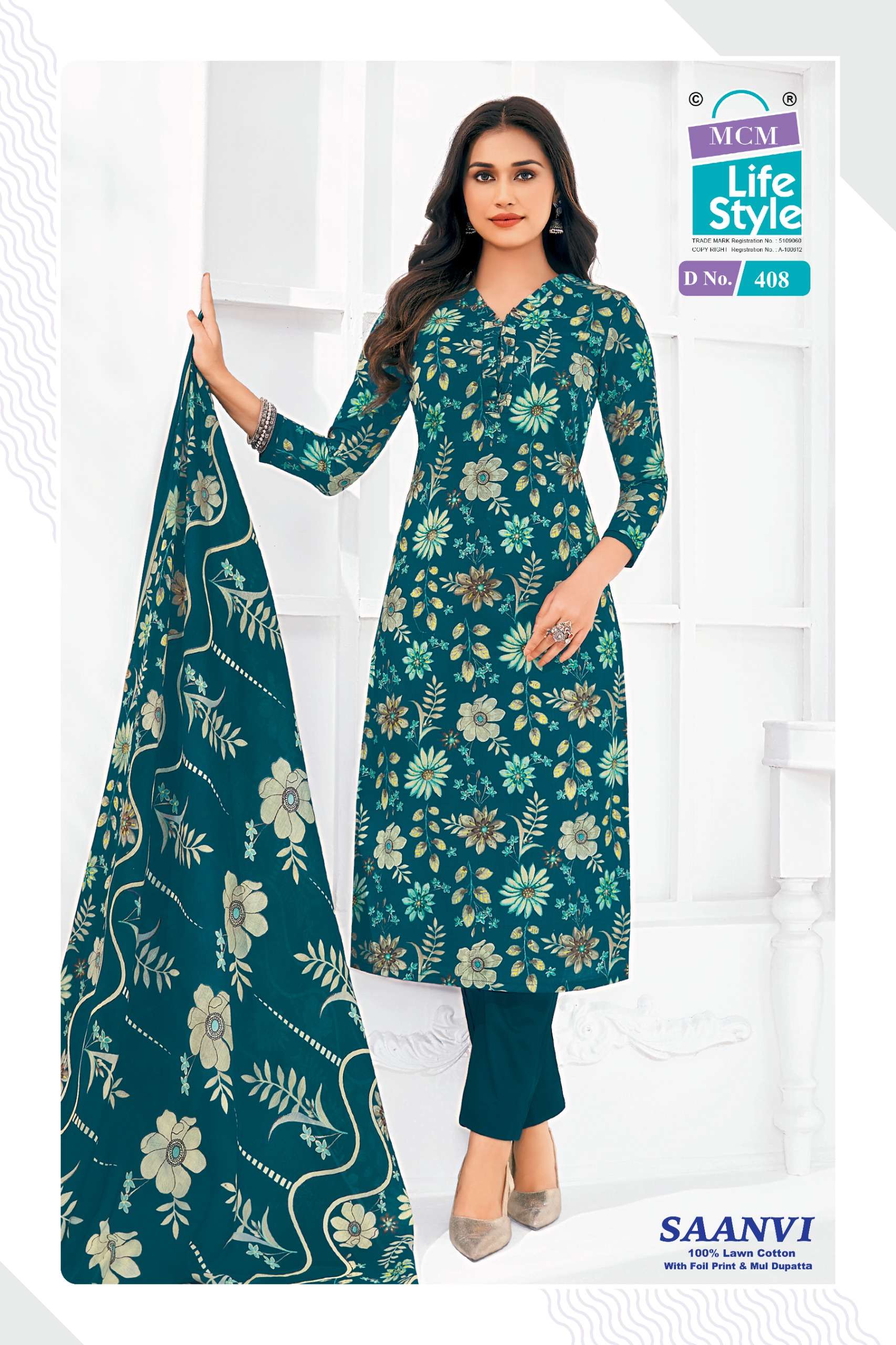 MCM LIFESTYLE SAANVI VOL 4 LAWN COTTON PRINTED LADIES SALWAR SUIT