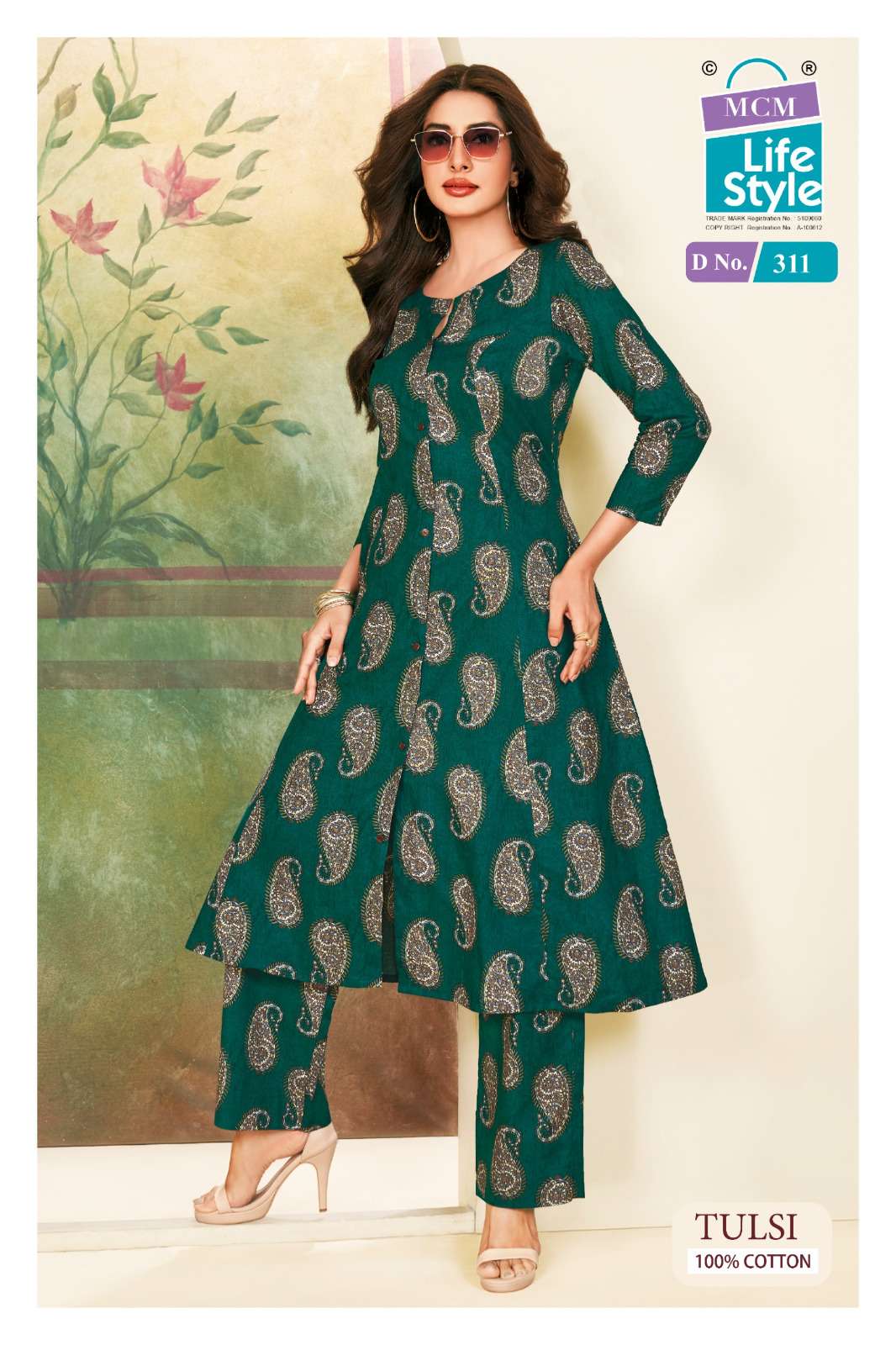 MCM LIFESTYLE TULSI VOL 3 A LINE CUT STYLE KURTI WITH BOTTOM PAIR 
