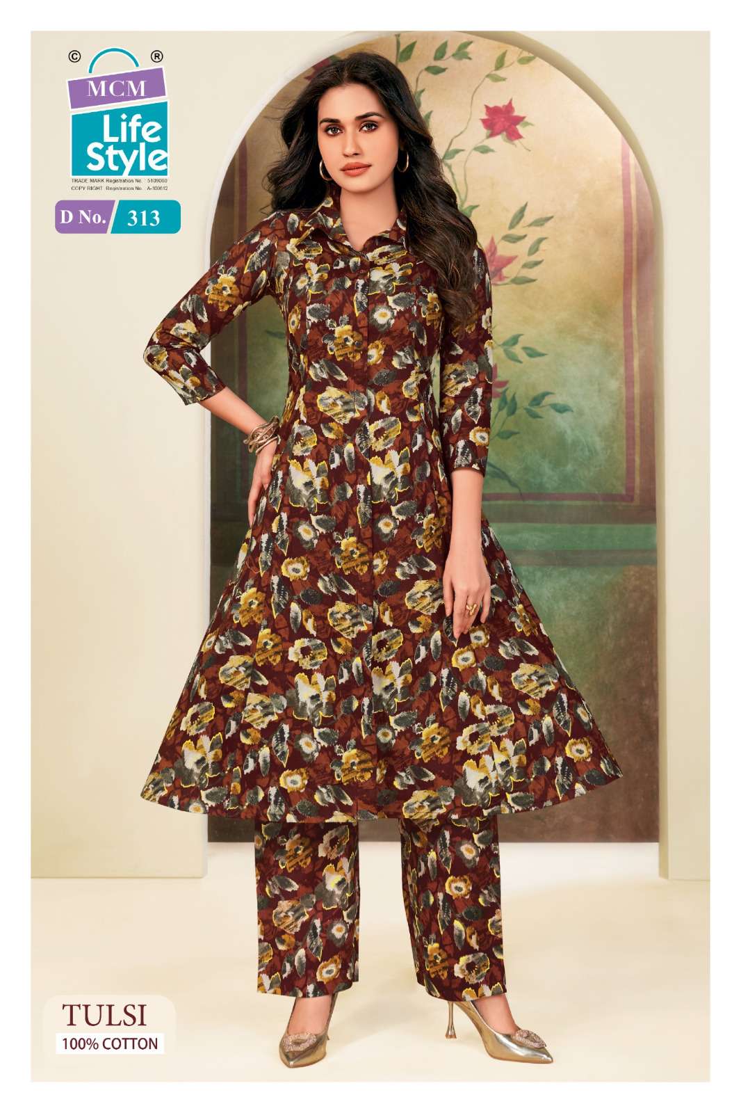 MCM LIFESTYLE TULSI VOL 3 A LINE CUT STYLE KURTI WITH BOTTOM PAIR 