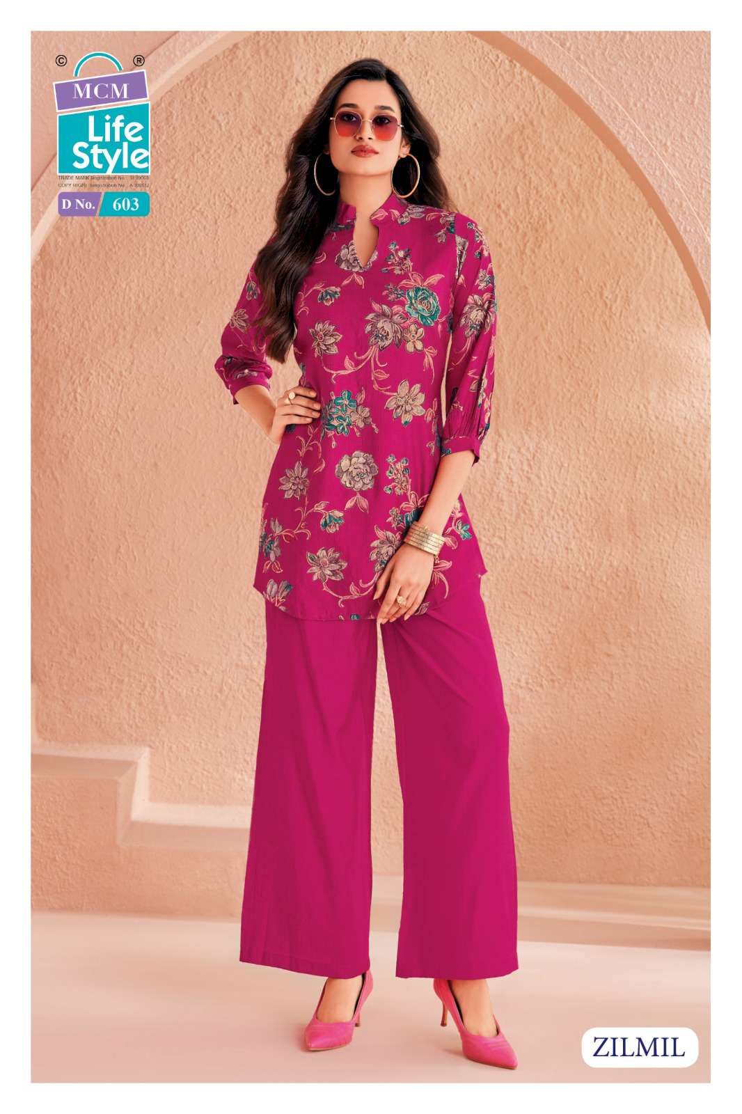 MCM LIFESTYLE ZILMIL VOL 6 FANCY READY TO WEAR LADIES TOP WITH PLAZZO PAIR 