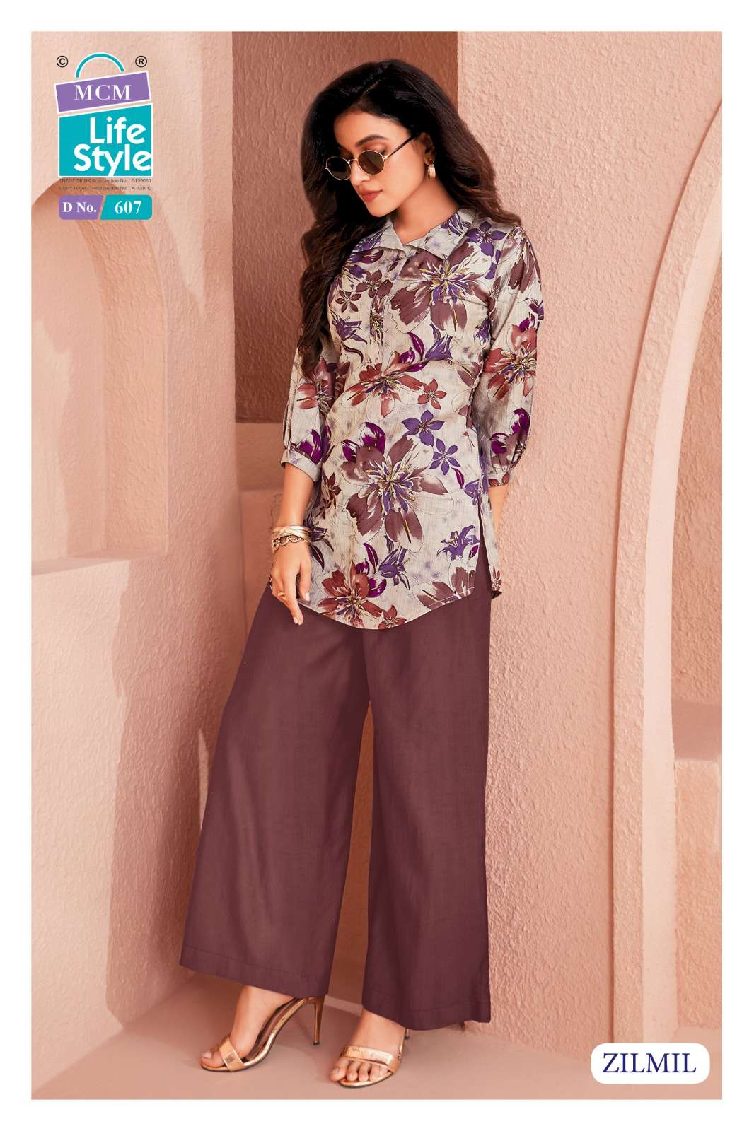 MCM LIFESTYLE ZILMIL VOL 6 FANCY READY TO WEAR LADIES TOP WITH PLAZZO PAIR 