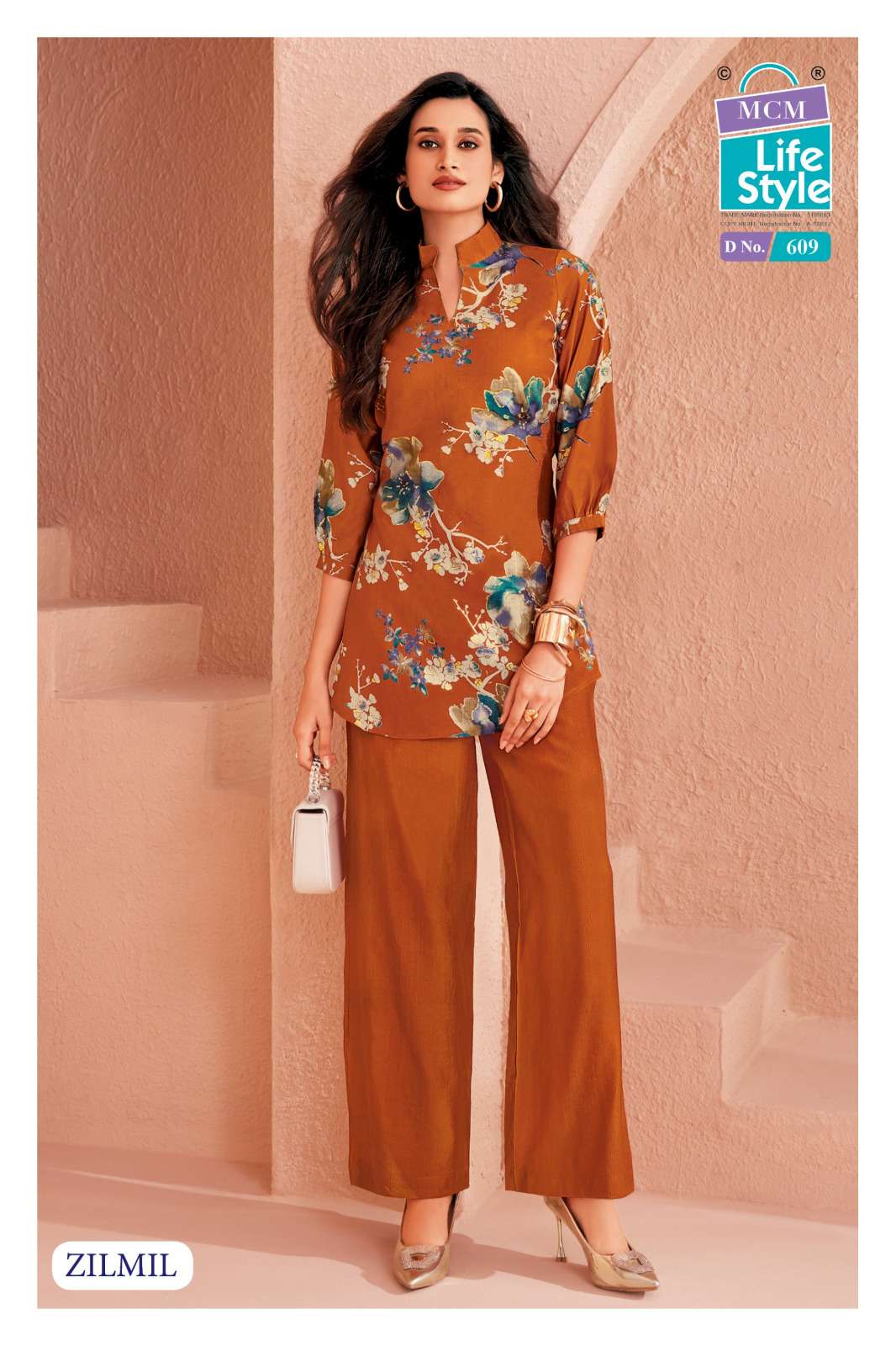 MCM LIFESTYLE ZILMIL VOL 6 FANCY READY TO WEAR LADIES TOP WITH PLAZZO PAIR 