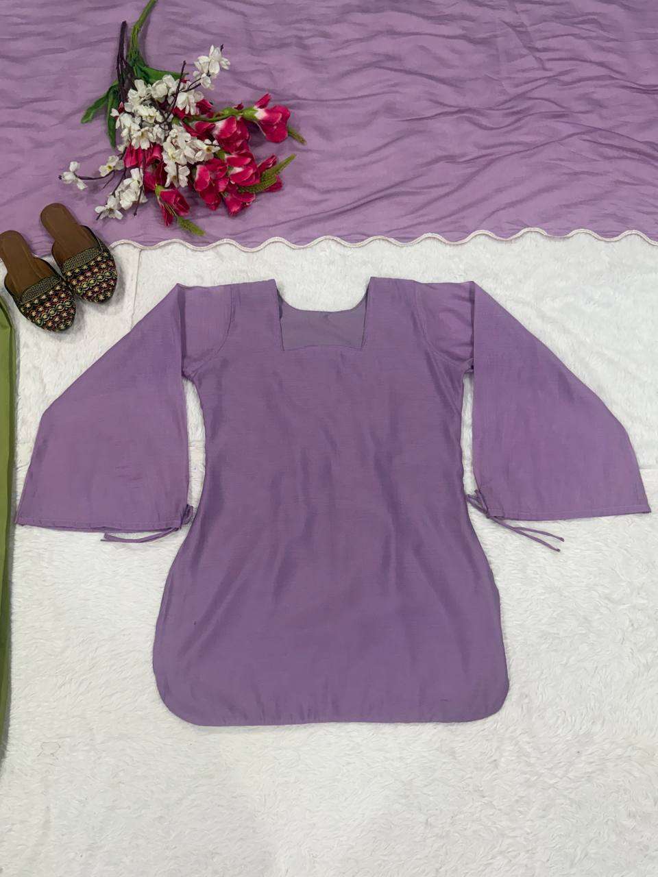 MD 3106 COTTON DESIGNER PARTY WEAR LOOK TOP WITH BALLOON PENT AND DUPATTA SET 