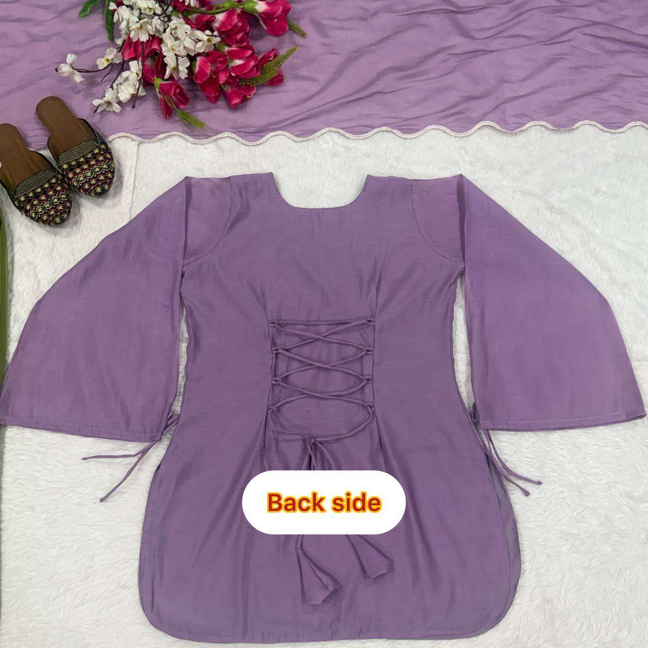 MD 3106 COTTON DESIGNER PARTY WEAR LOOK TOP WITH BALLOON PENT AND DUPATTA SET 