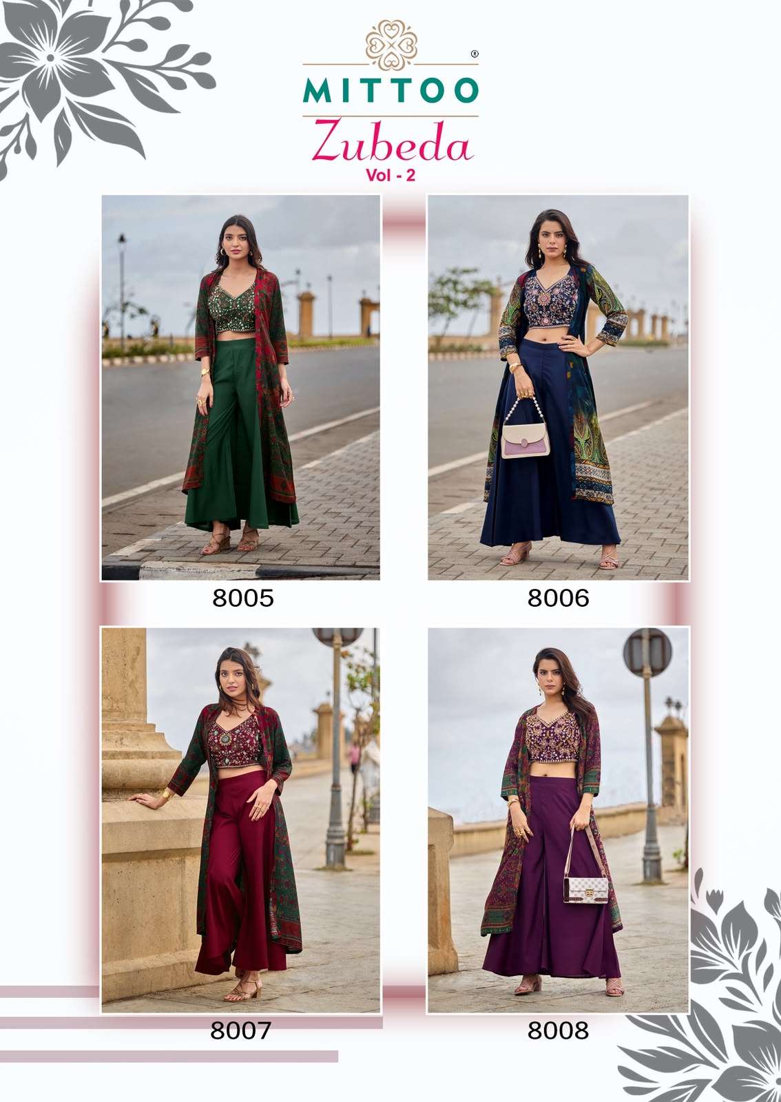 MITTOO ZUBEDA VOL 2 SILK BEAUTIFUL DESIGNER LOOK INDO WESTERN STYLE DRESS 