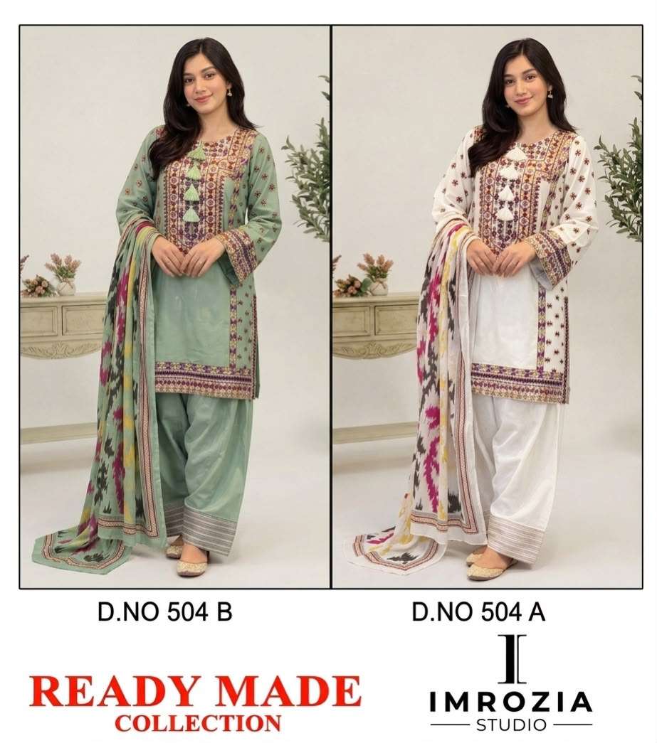 MROZIA STUDIO D NO 504 VISCOSE EMBROIDERY DESIGNER WORK READY MADE PAKISTANI SUIT