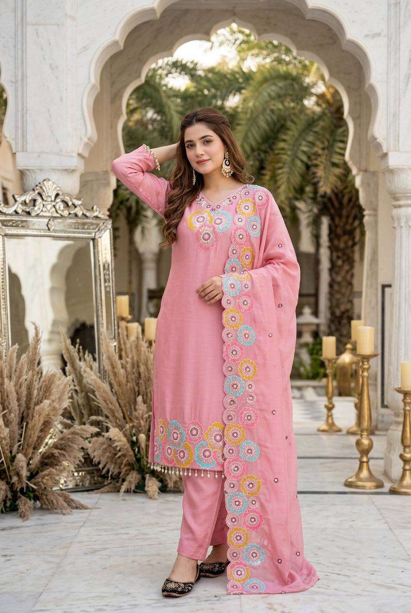 MT 1081 SILK DESIGNER HEAVY SEQUENCE EMBROIDERED WORKED FESTIVE WEAR SUIT