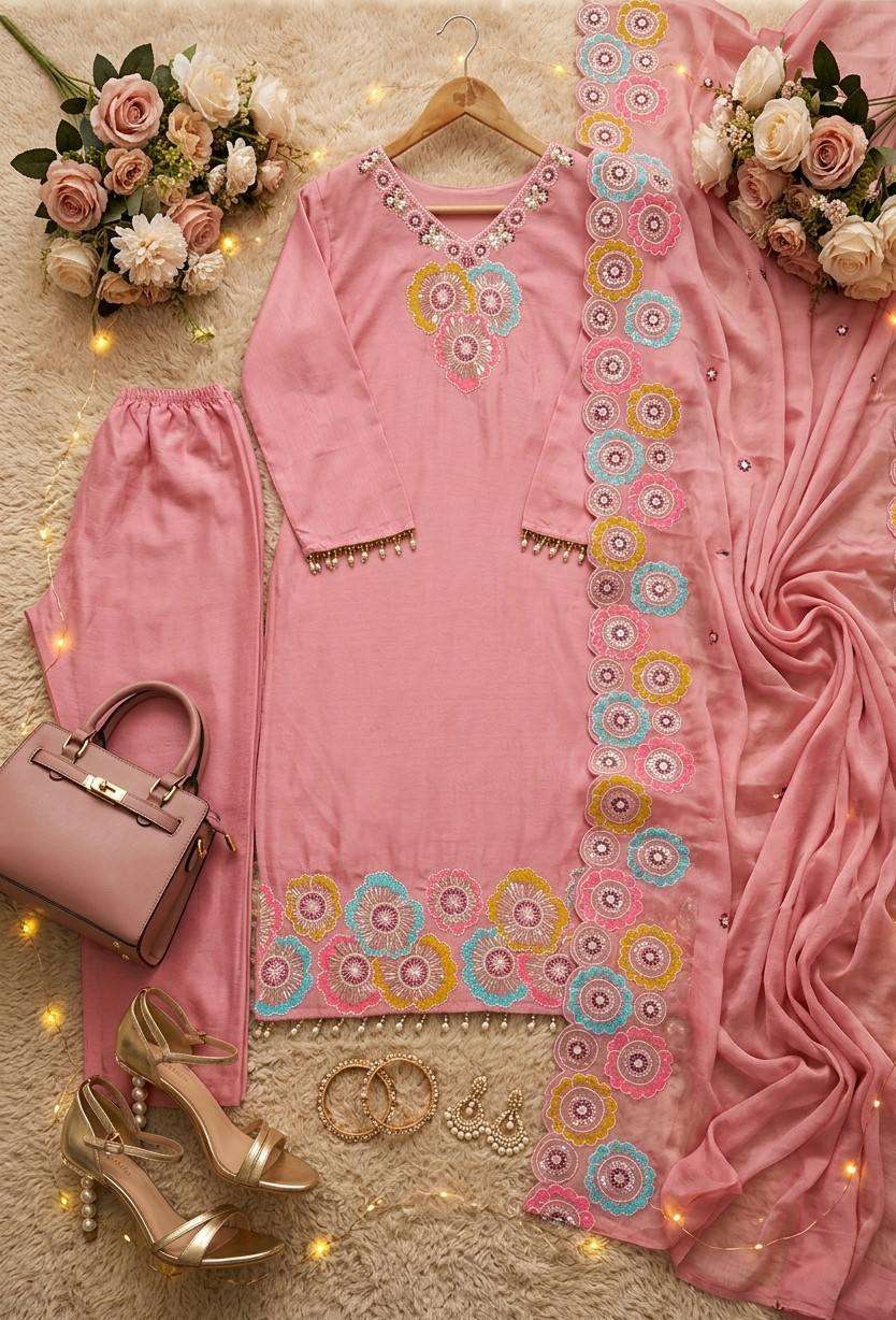 MT 1081 SILK DESIGNER HEAVY SEQUENCE EMBROIDERED WORKED FESTIVE WEAR SUIT