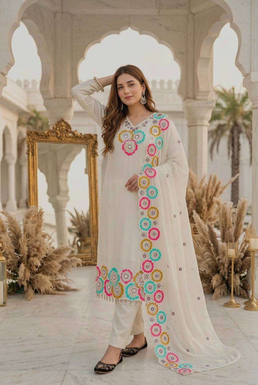 MT 1081 SILK DESIGNER HEAVY SEQUENCE EMBROIDERED WORKED FESTIVE WEAR SUIT