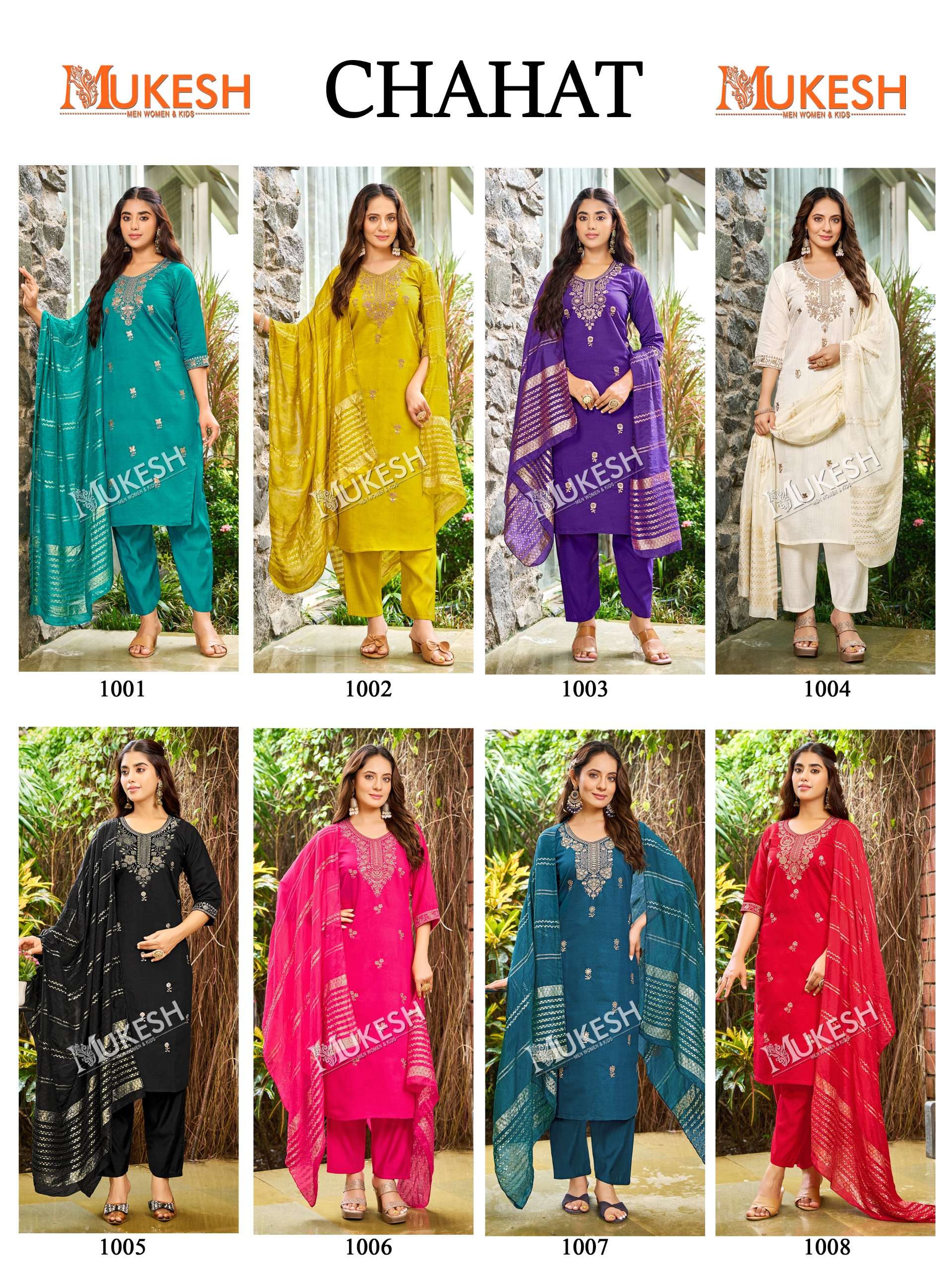 MUKESH CHAHAT SILK WITH EMBROIDERY WORK READY MADE LADIES SUIT