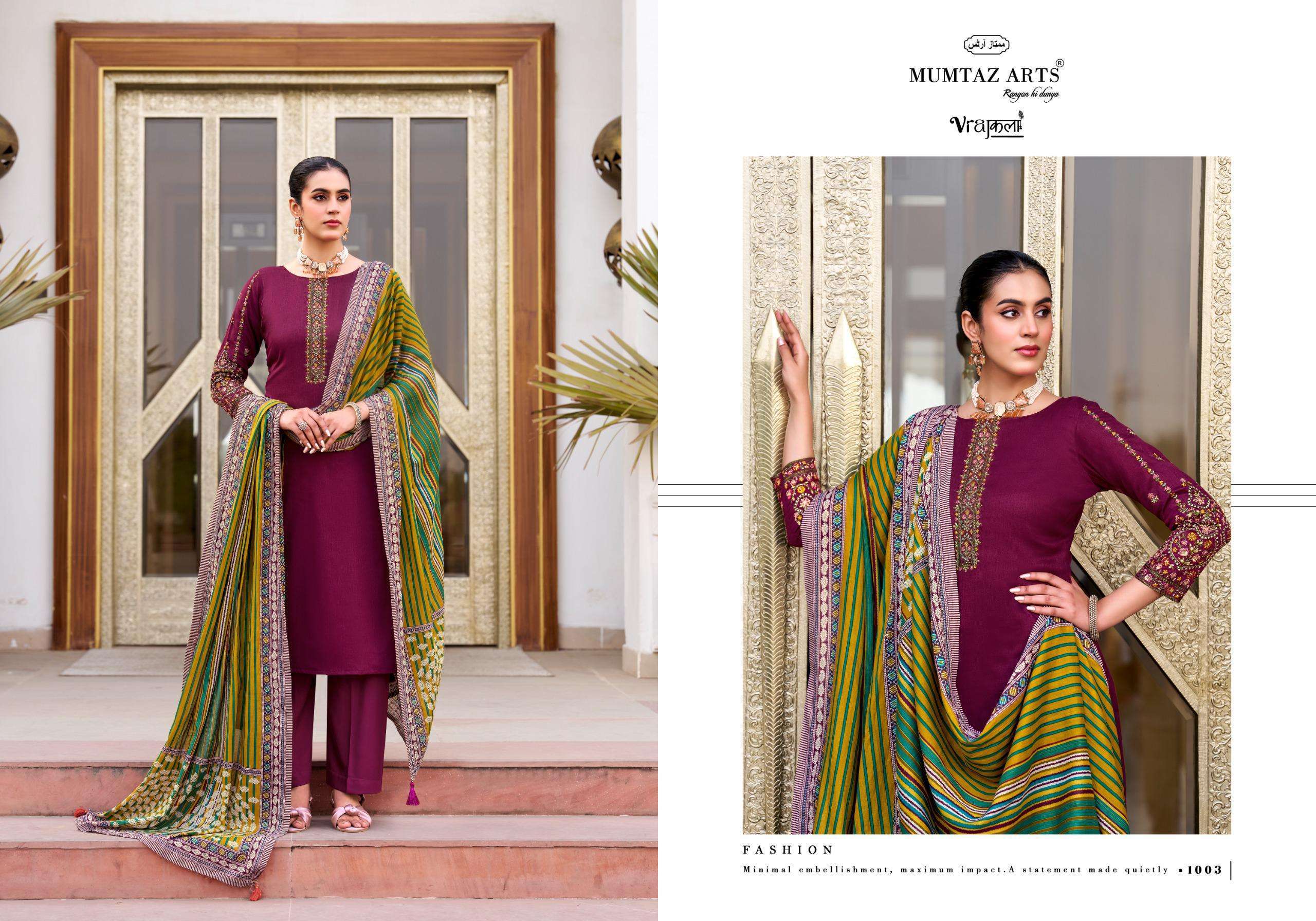 MUMTAZ ARTS JAMDANI VISCOSE DIGITAL PRINT WITH FANCY WORK SUIT