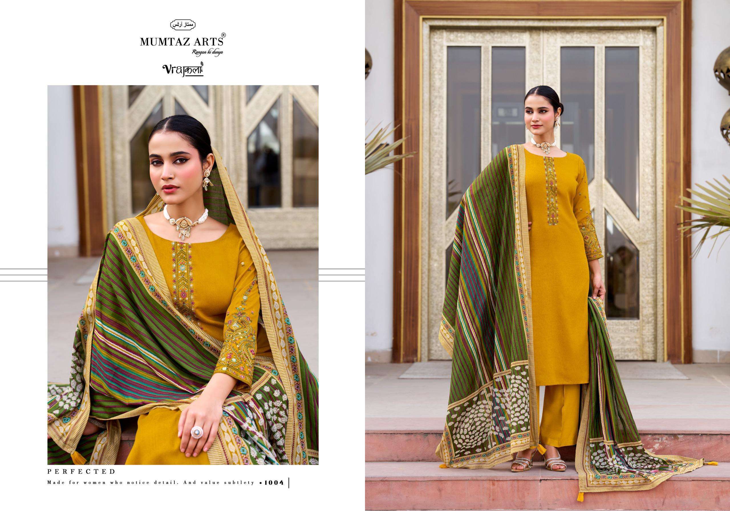 MUMTAZ ARTS JAMDANI VISCOSE DIGITAL PRINT WITH FANCY WORK SUIT