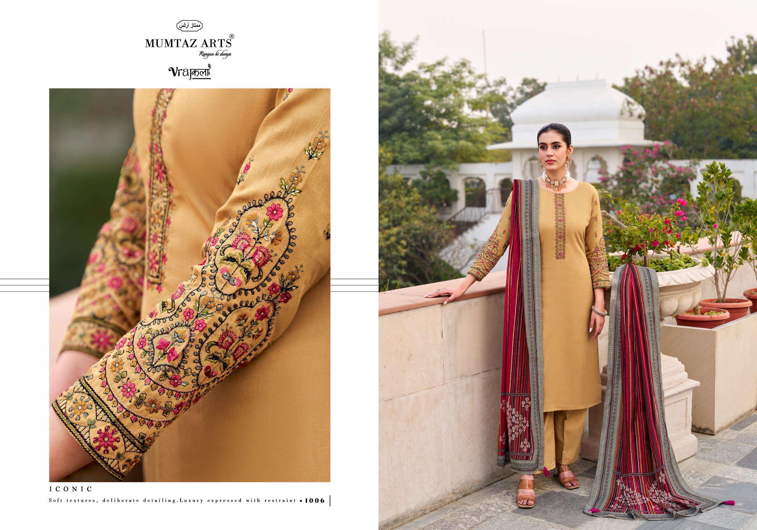 MUMTAZ ARTS JAMDANI VISCOSE DIGITAL PRINT WITH FANCY WORK SUIT