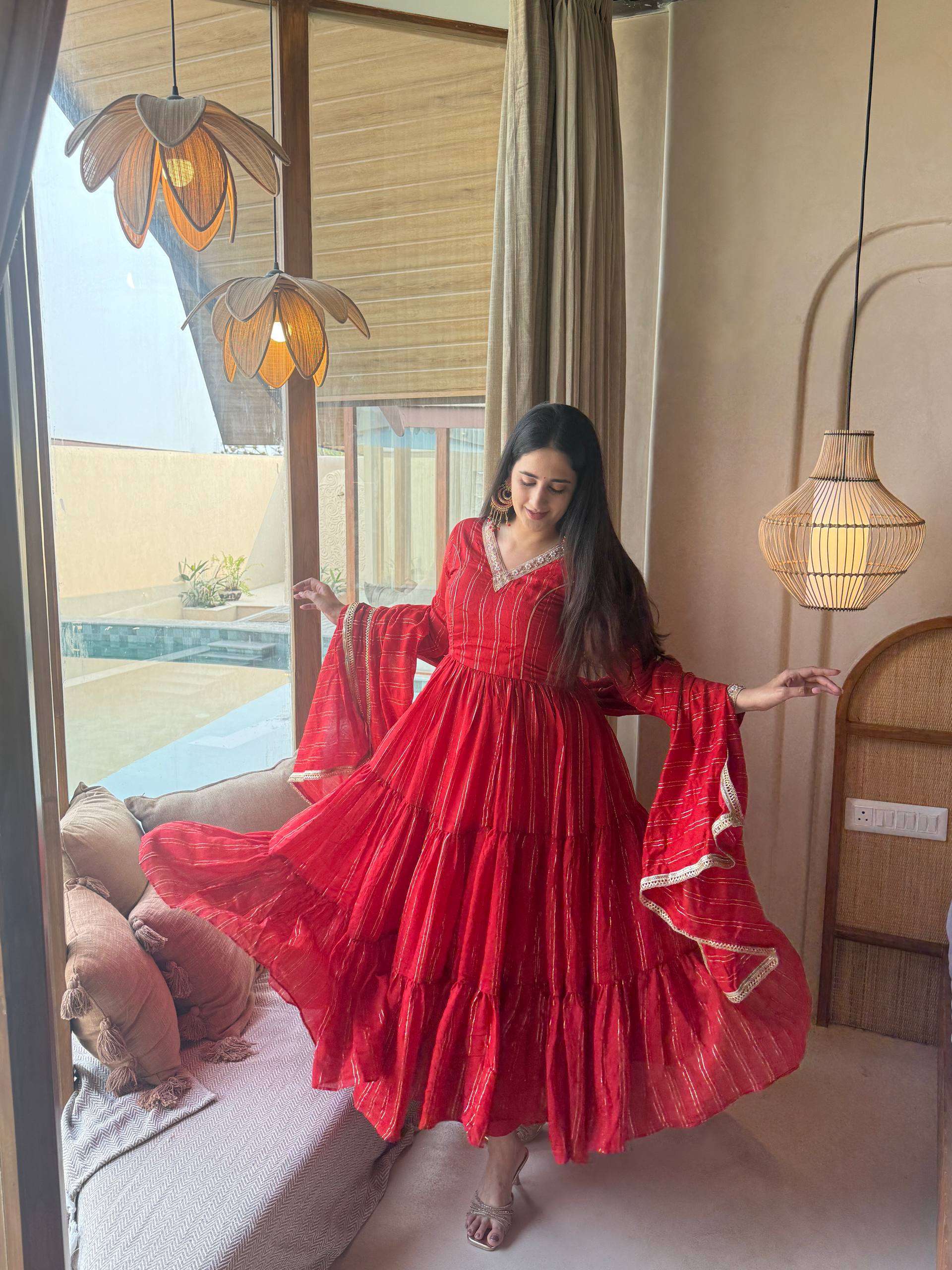 ND 5068 SILK DESIGNER WORK PARTY WEAR ANARKALI GOWN STYLE SUIT