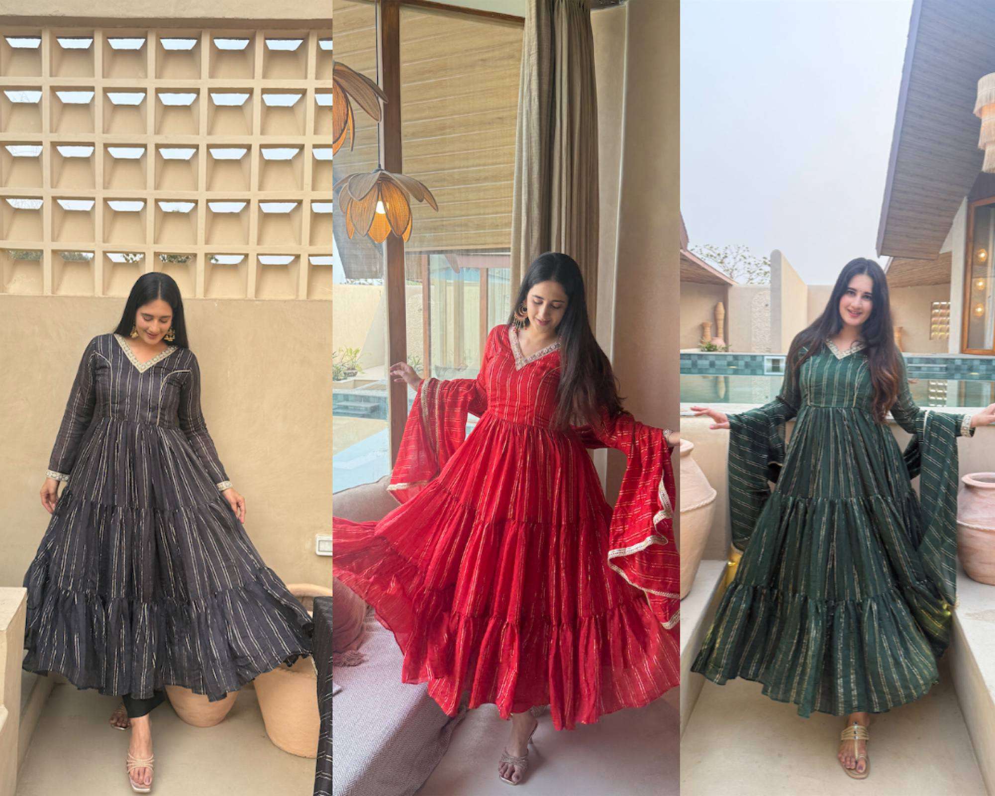 ND 5068 SILK DESIGNER WORK PARTY WEAR ANARKALI GOWN STYLE SUIT