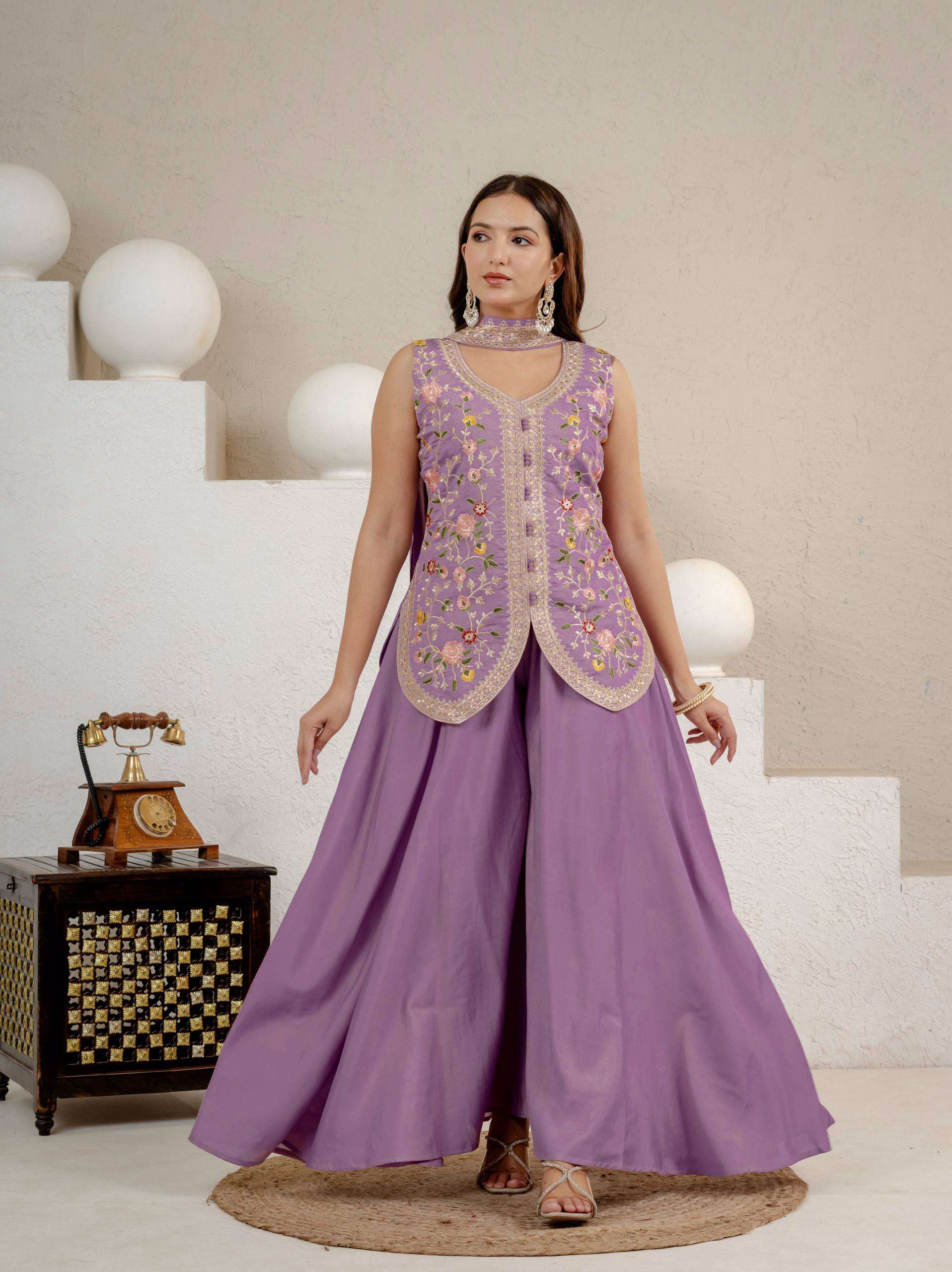 ND 5071 SILK BEAUTIFUL DESIGNER LOOK PARTY WEAR LADIES SUIT