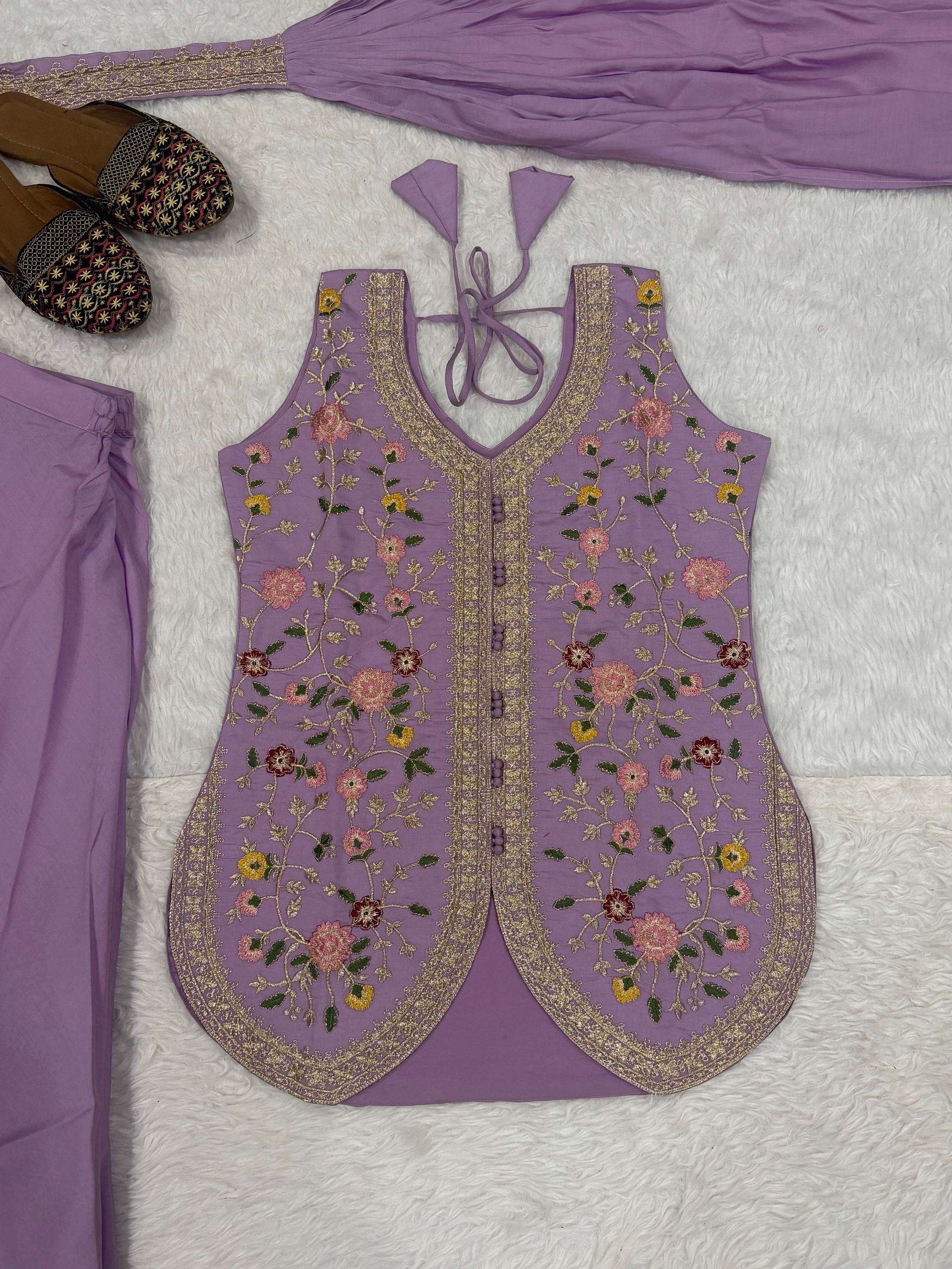 ND 5071 SILK BEAUTIFUL DESIGNER LOOK PARTY WEAR LADIES SUIT