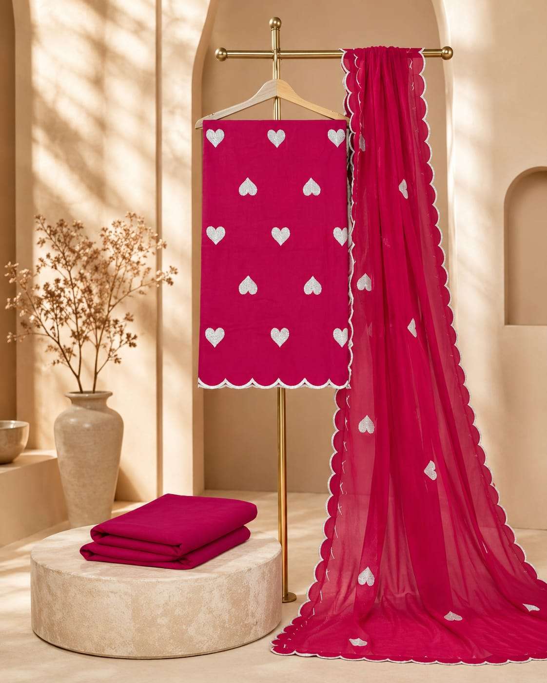 NEMINATH ENTERPRISE HEART WORK COLLECTION RAYON FANCY WORKS SUIT