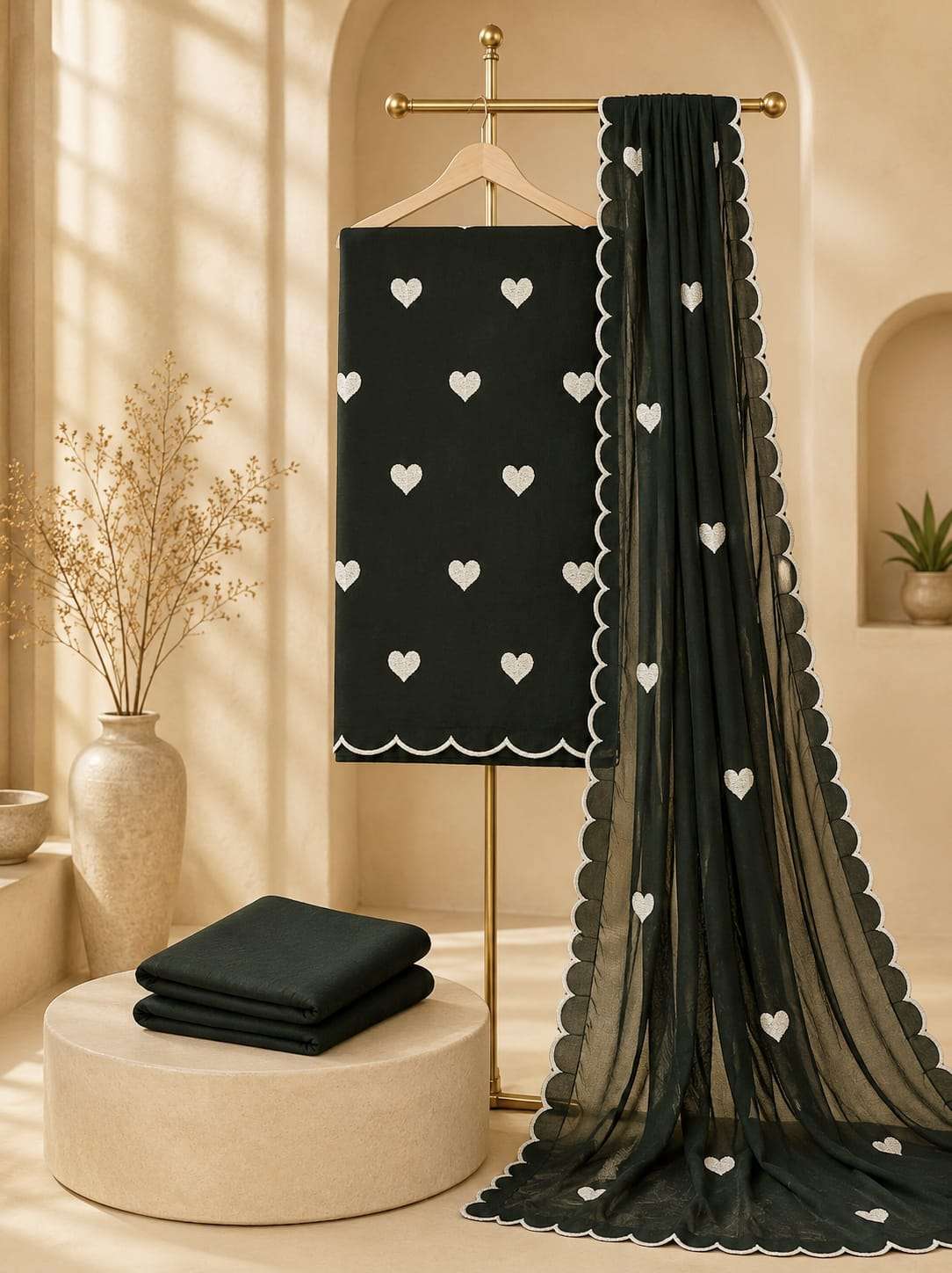 NEMINATH ENTERPRISE HEART WORK COLLECTION RAYON FANCY WORKS SUIT