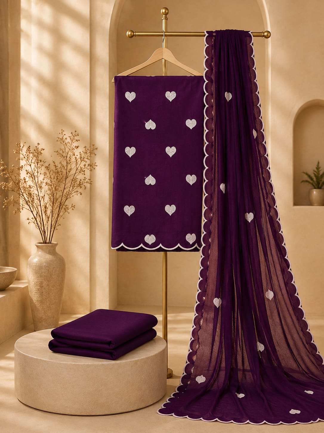 NEMINATH ENTERPRISE HEART WORK COLLECTION RAYON FANCY WORKS SUIT
